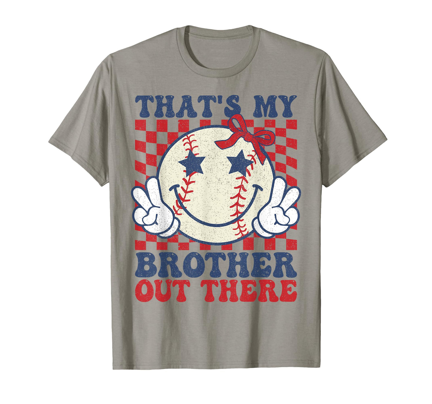 Retro That's My Brother Out There Baseball Sister Mom Girl T-Shirt