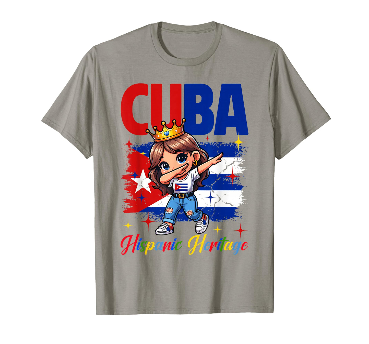 Cuba Hispanic Heritage Month Cuban Flag Latino Girls Kids T-Shirt
