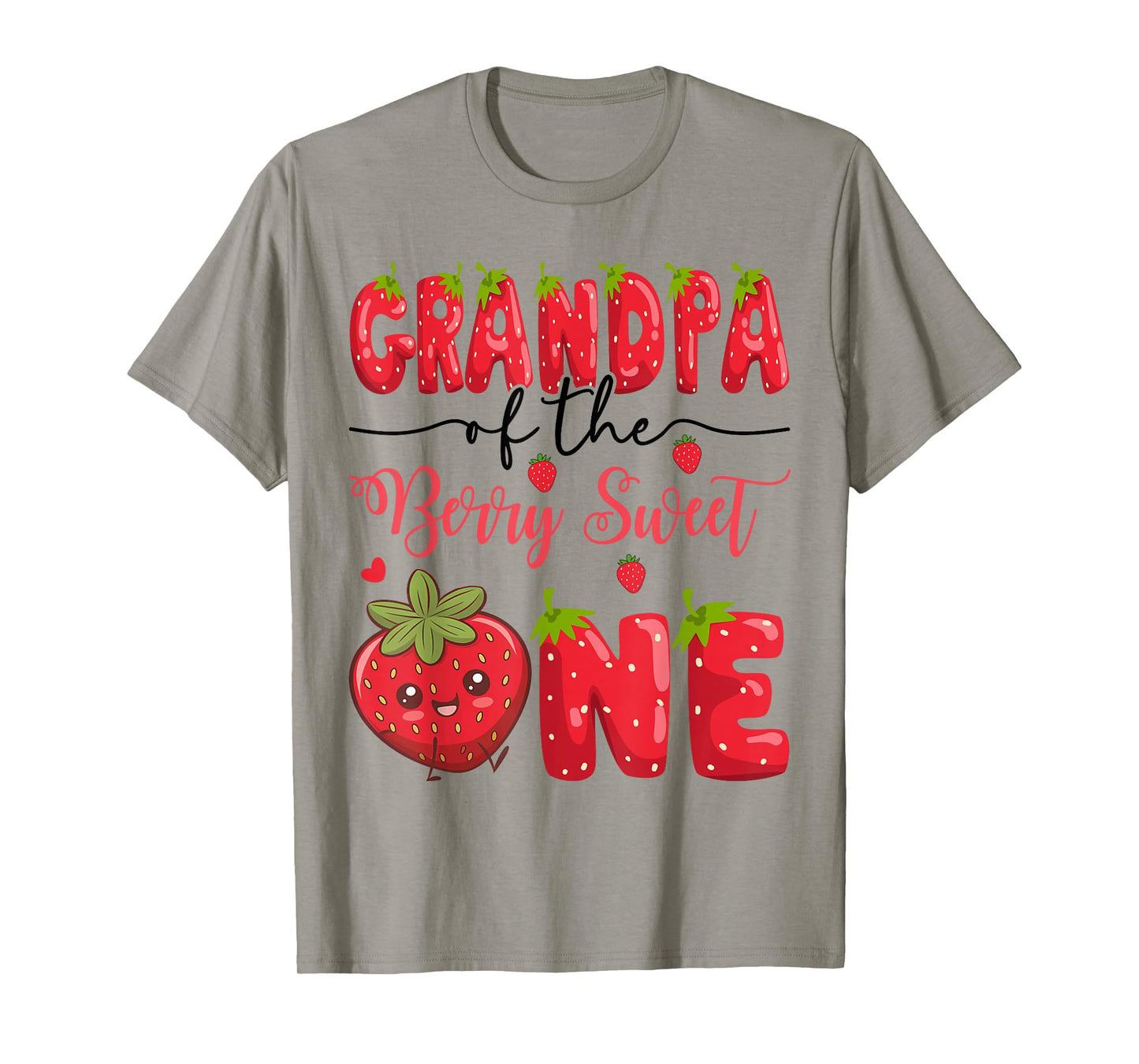 Grandpa Of The Berry Sweet One Strawberry First Birthday T-Shirt
