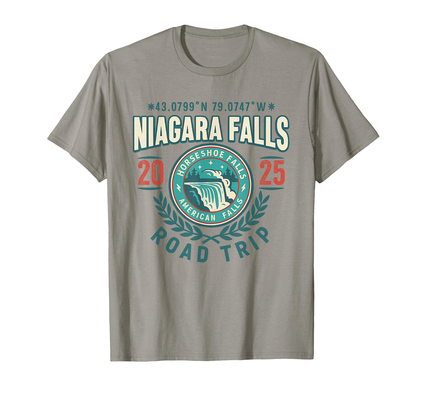 Niagara Falls 2025 Coordinates Road Trip Souvenir T-Shirt