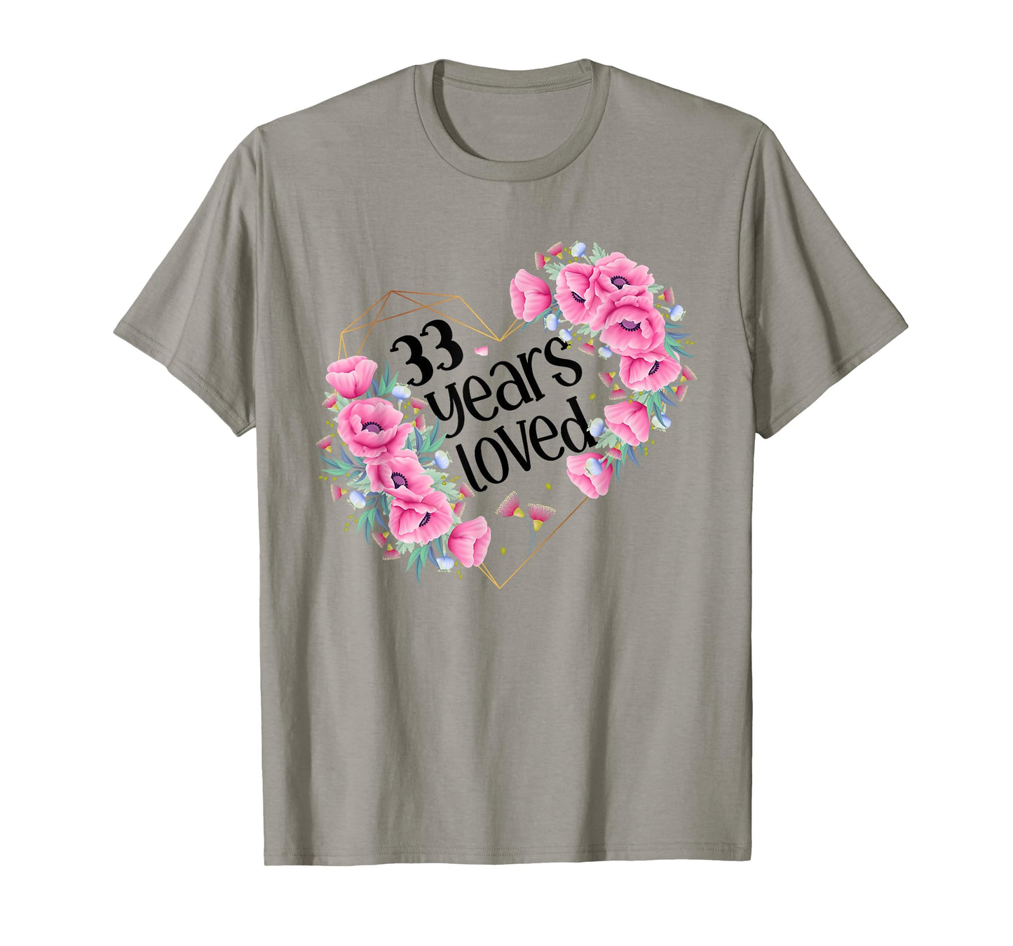Husband Wife Floral 33rd Happy Birthday T-Shirt