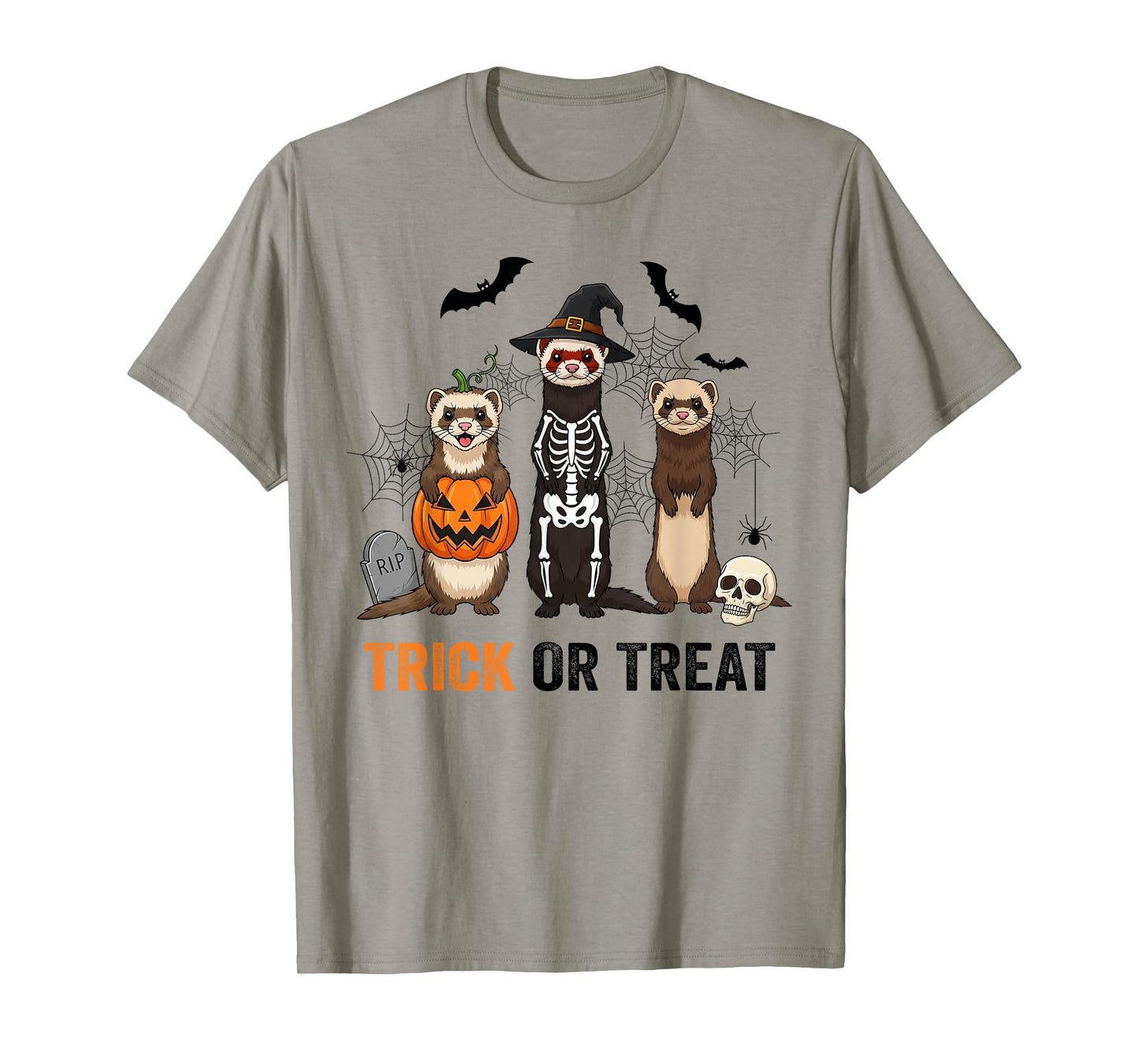 Ferret Halloween Trick Or Treat Pumpkin Gifts Men Women Kid T-Shirt