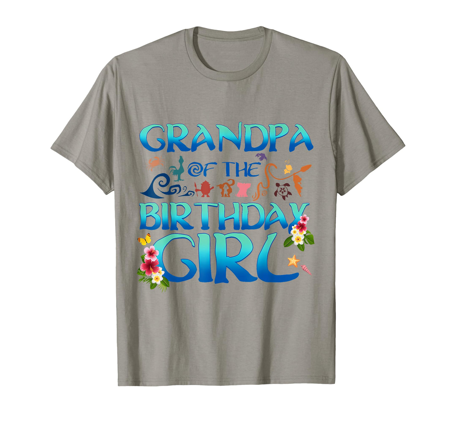Grandpa Of The Birthday Girl Cute Oceania Adventure Family T-Shirt