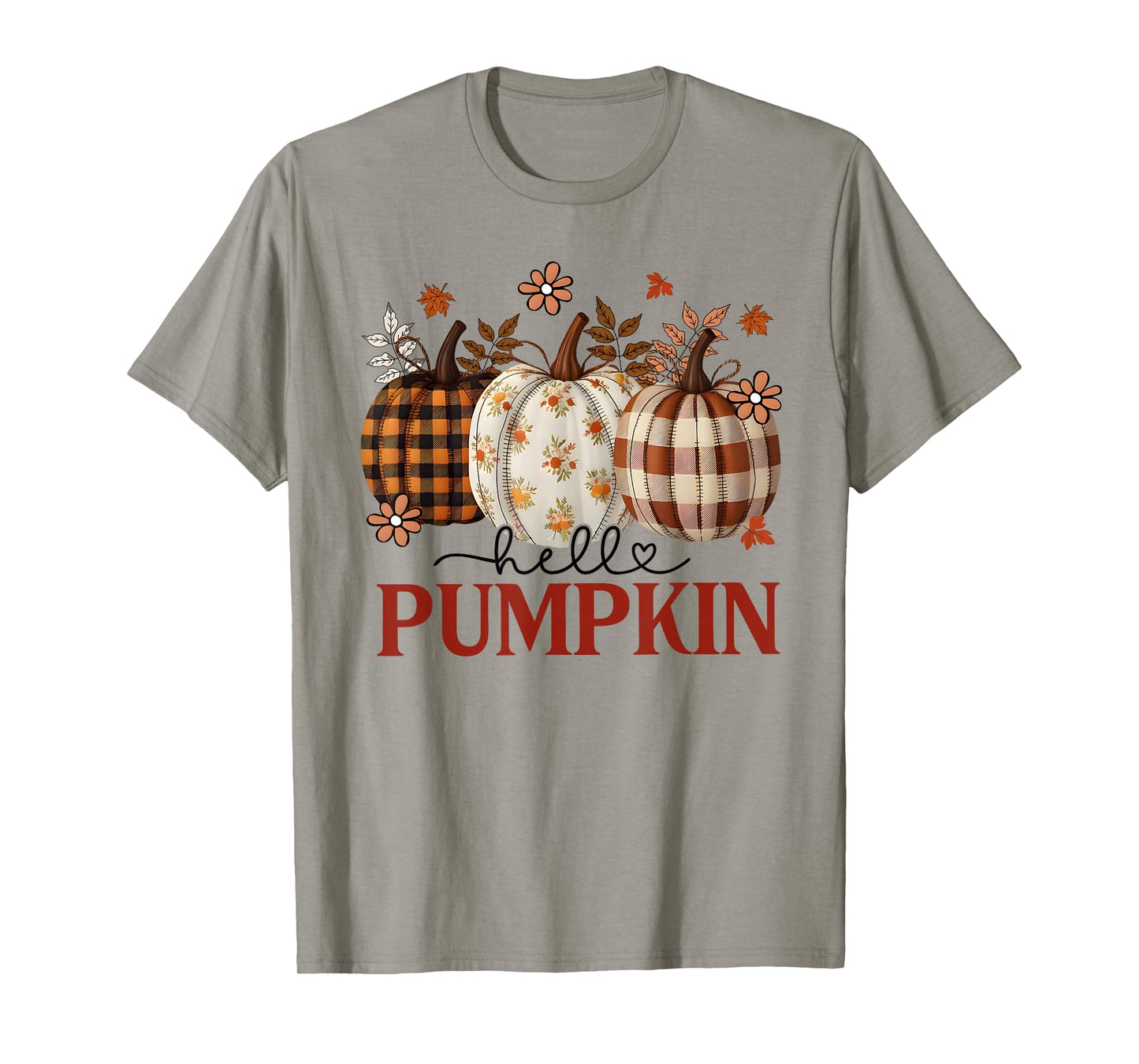 Hello Pumpkin Leopard Print for Fall Thanksgiving Womens Kid T-Shirt