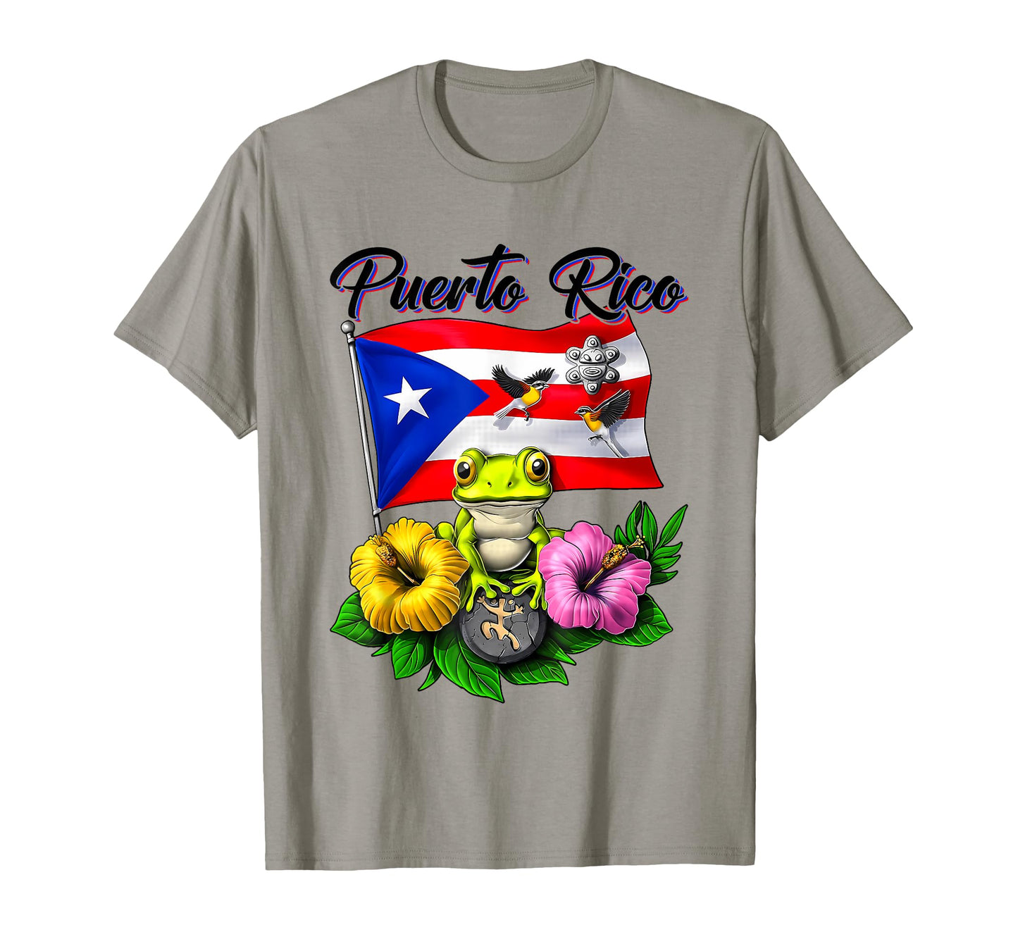 Boricua Coqui Frog Taino Puerto Rico Puerto Rican Flag T-Shirt