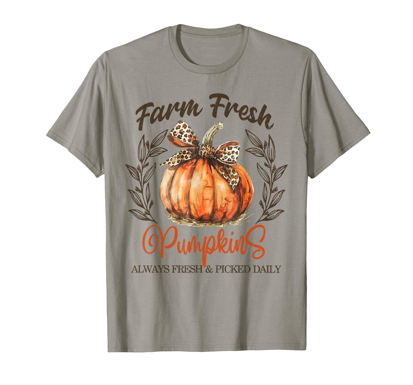 Farm Fresh Pumpkins Coquette Bow Autumn Fall Thanksgiving T-Shirt