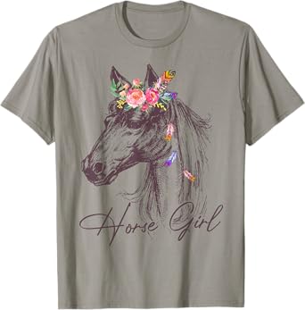 Horse-Shirt Horse Girl Teen Women Cowgirl Horseback Riding T-Shirt