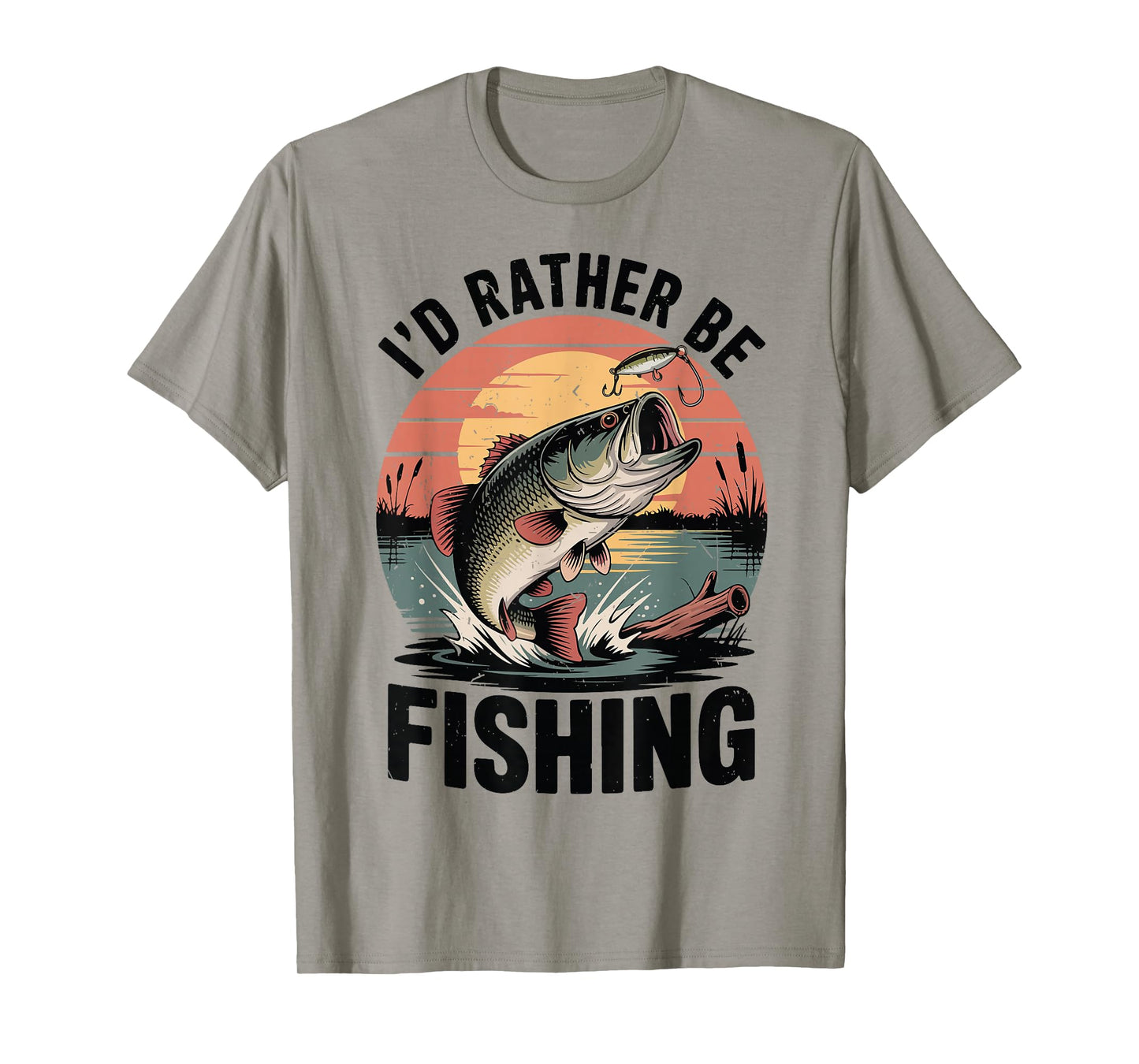 Youth I'd Rather Be Fishing-Shirt Boy Largemouth Bass Funny T-Shirt