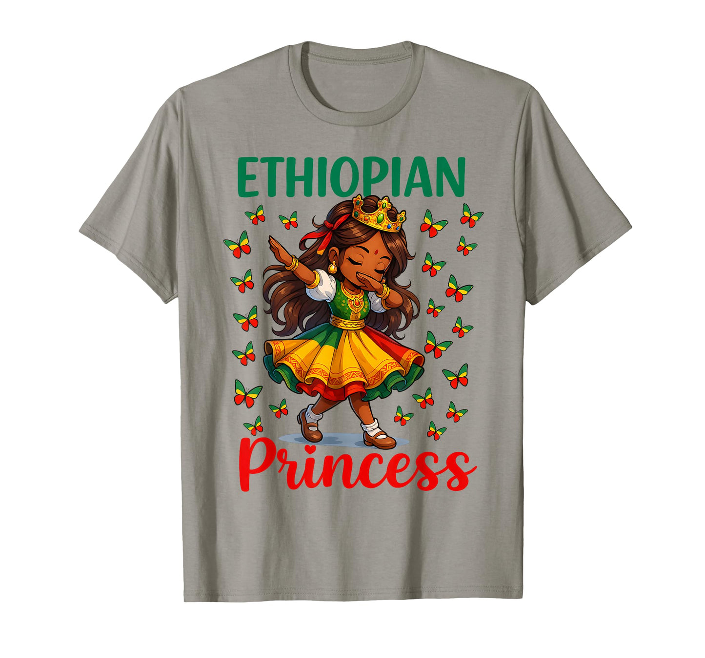 Ethiopian Princess Dabbing Girl Cute Ethiopia Pride Girls T-Shirt