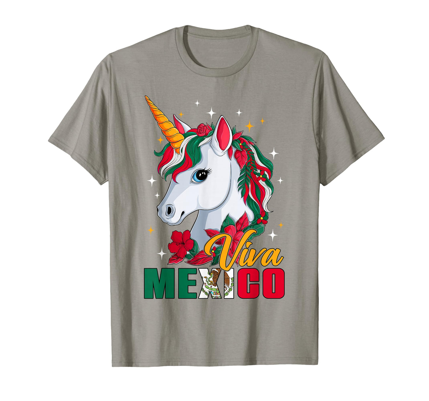 Viva Mexico Mexican Independence Day Mexican Flag Unicorn T-Shirt