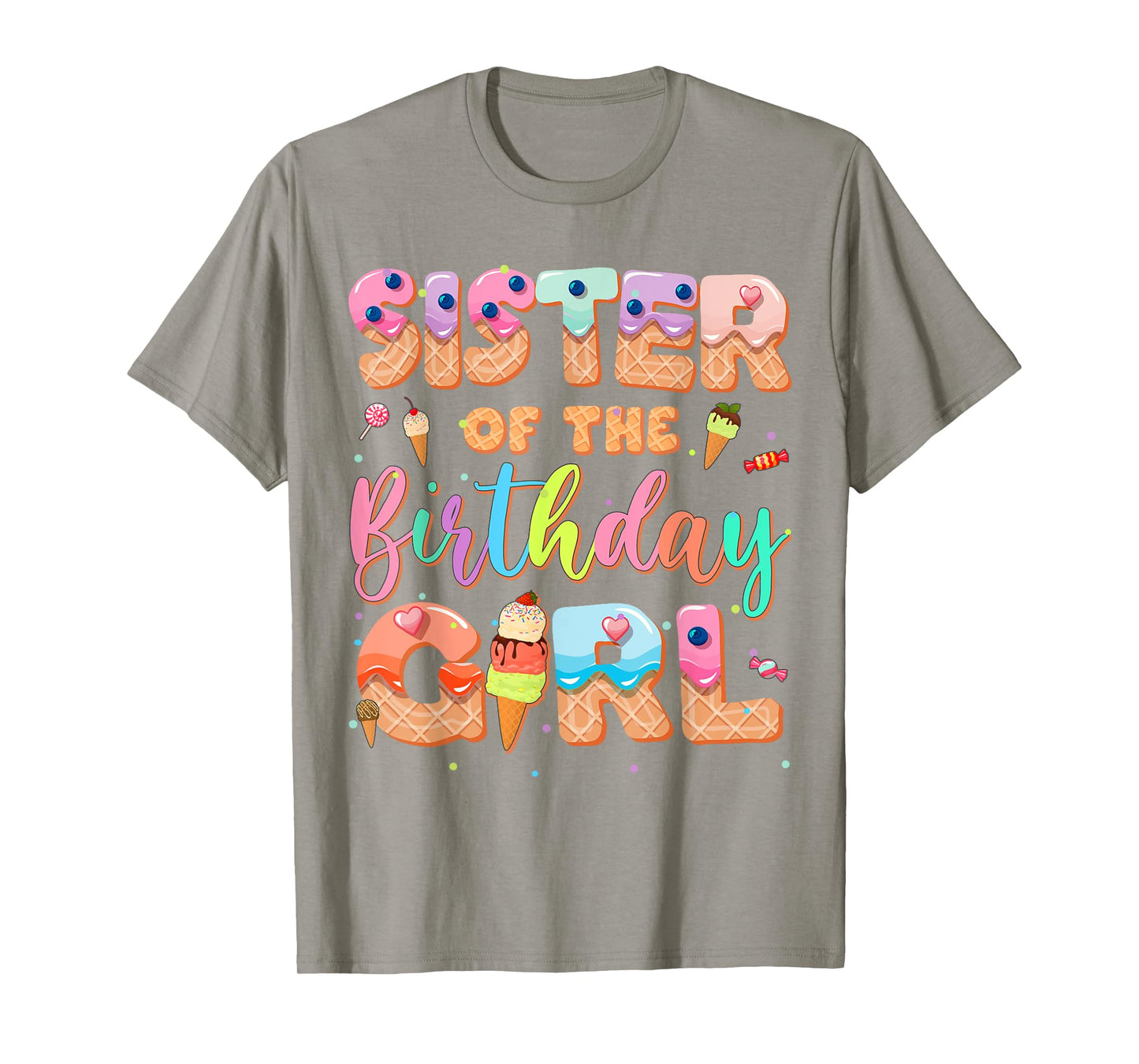 Sister Of The Birthday Ice Cream Family Matching Party T-Shirt
