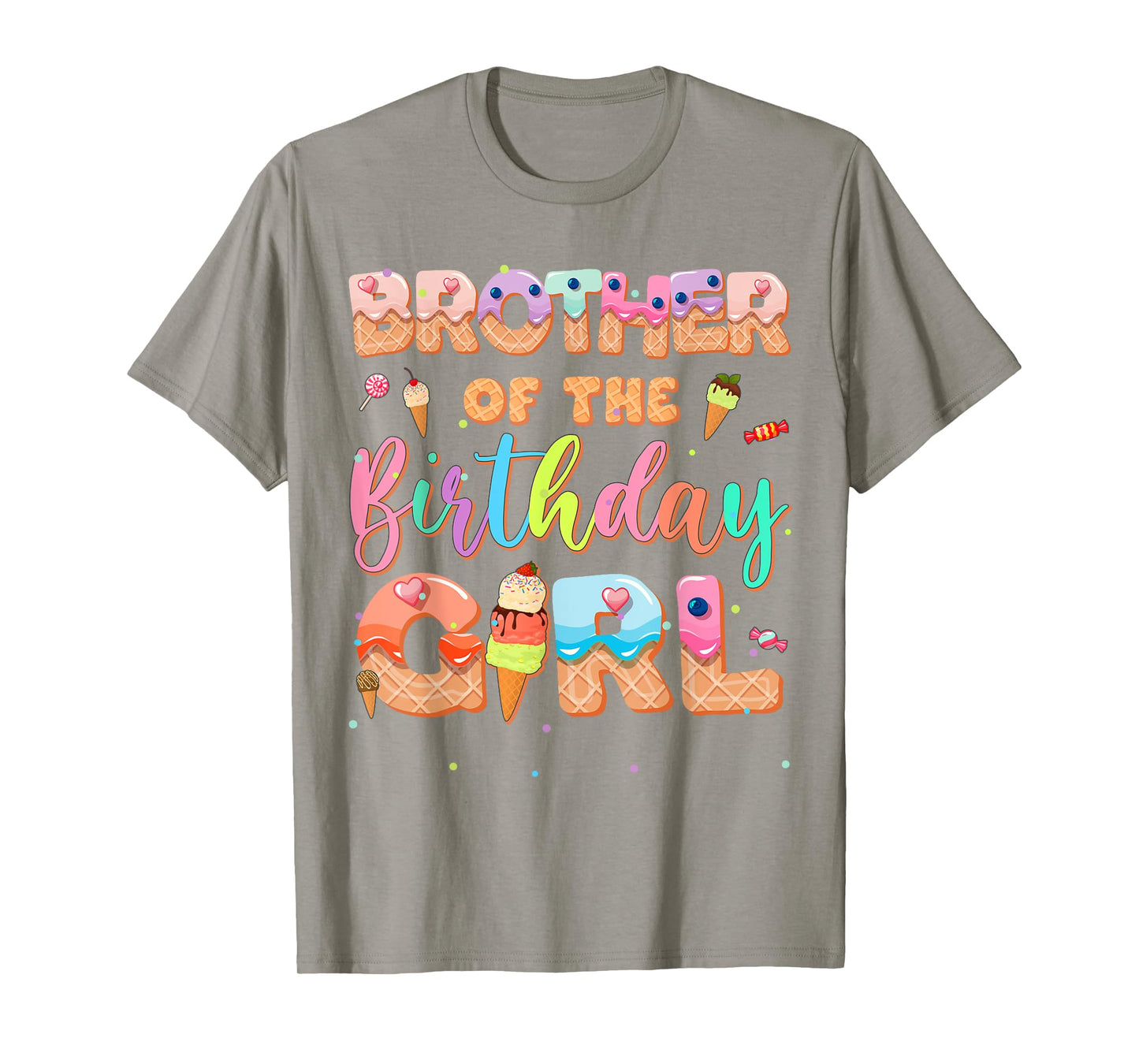 Brother Of The Birthday Ice Cream Family Matching Party T-Shirt