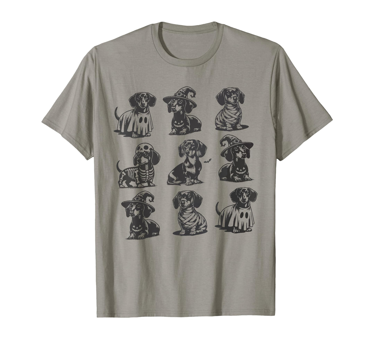 Retro Dachshund Witch Dog Spooky Season Halloween Funny T-Shirt