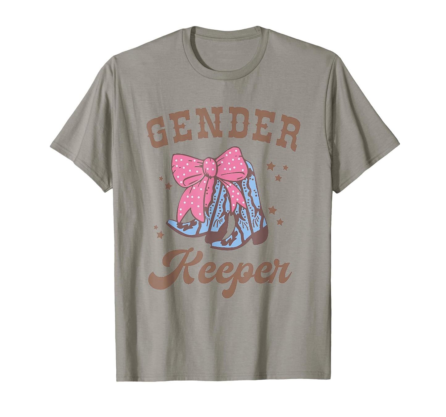 Western Keeper of the Gender Cowboy Boots Gender Reveal T-Shirt