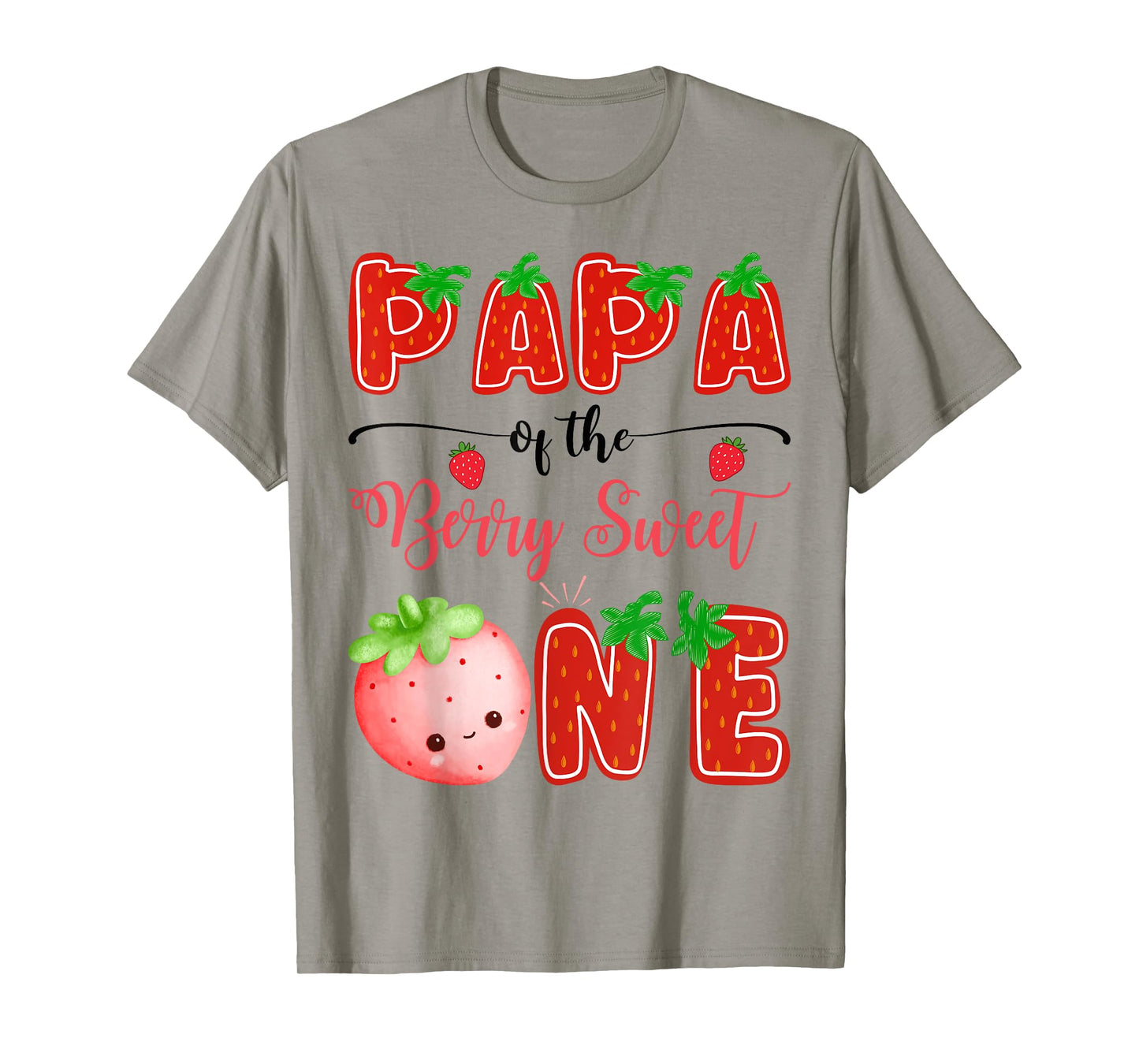 Papa Of The Berry Sweet One Strawberry Birthday Girl T-Shirt