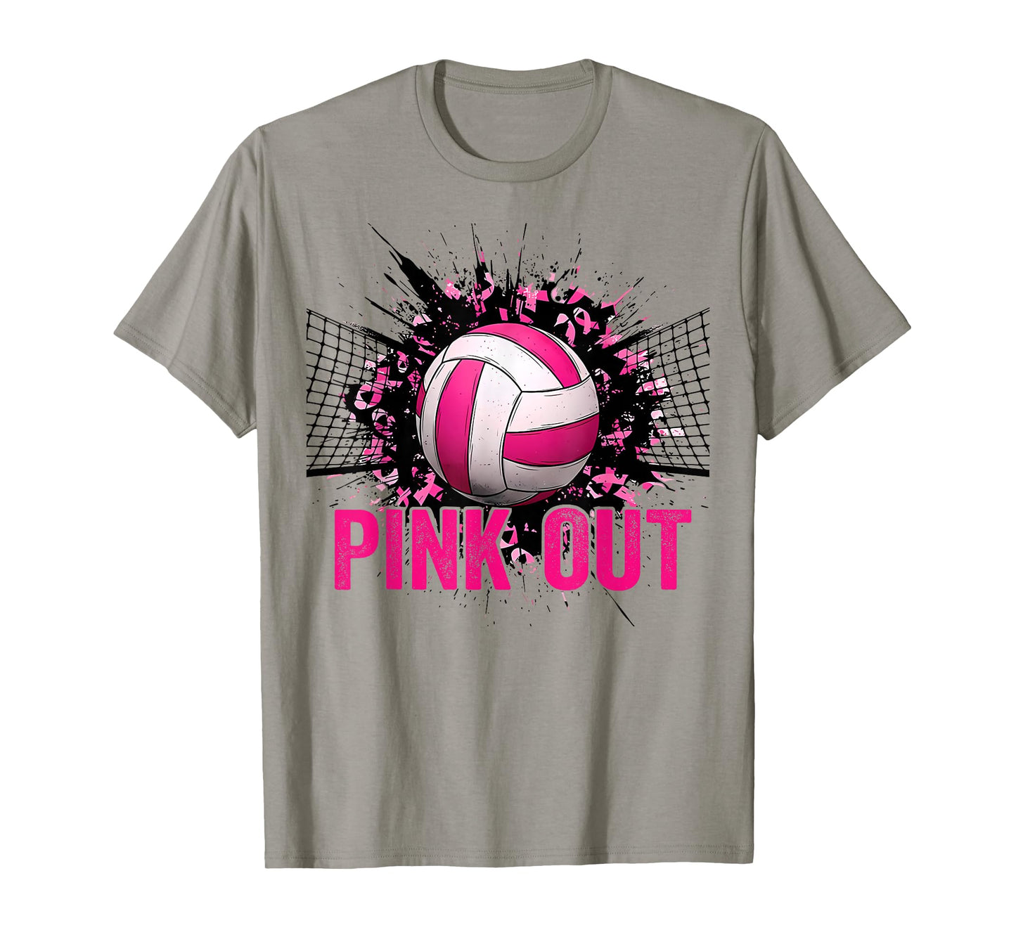 Volleyball Game Day Pink Out Breast Cancer Awareness Women T-Shirt