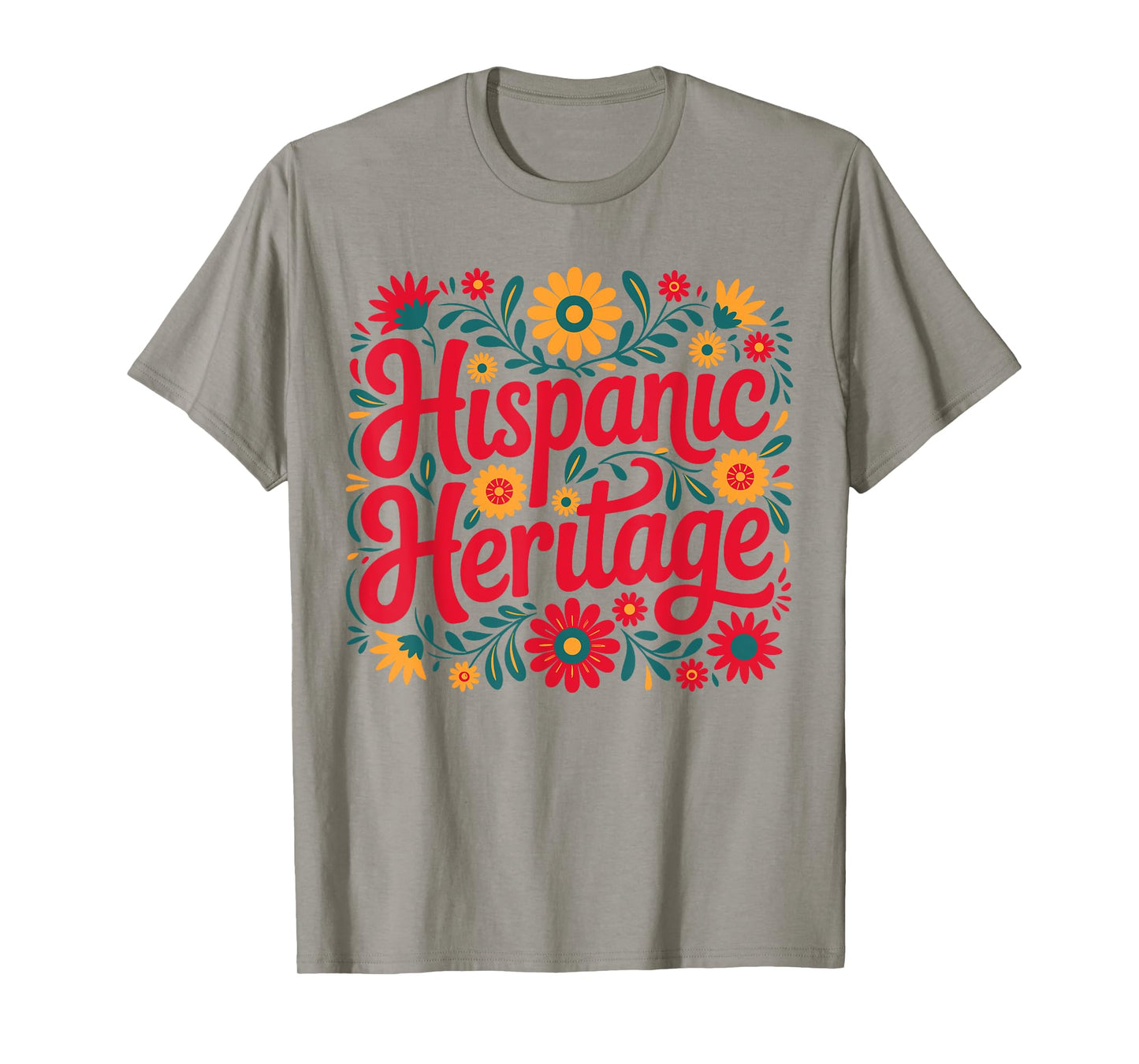 Hispanic Heritage Floral Graphic Latin Culture Celebration T-Shirt