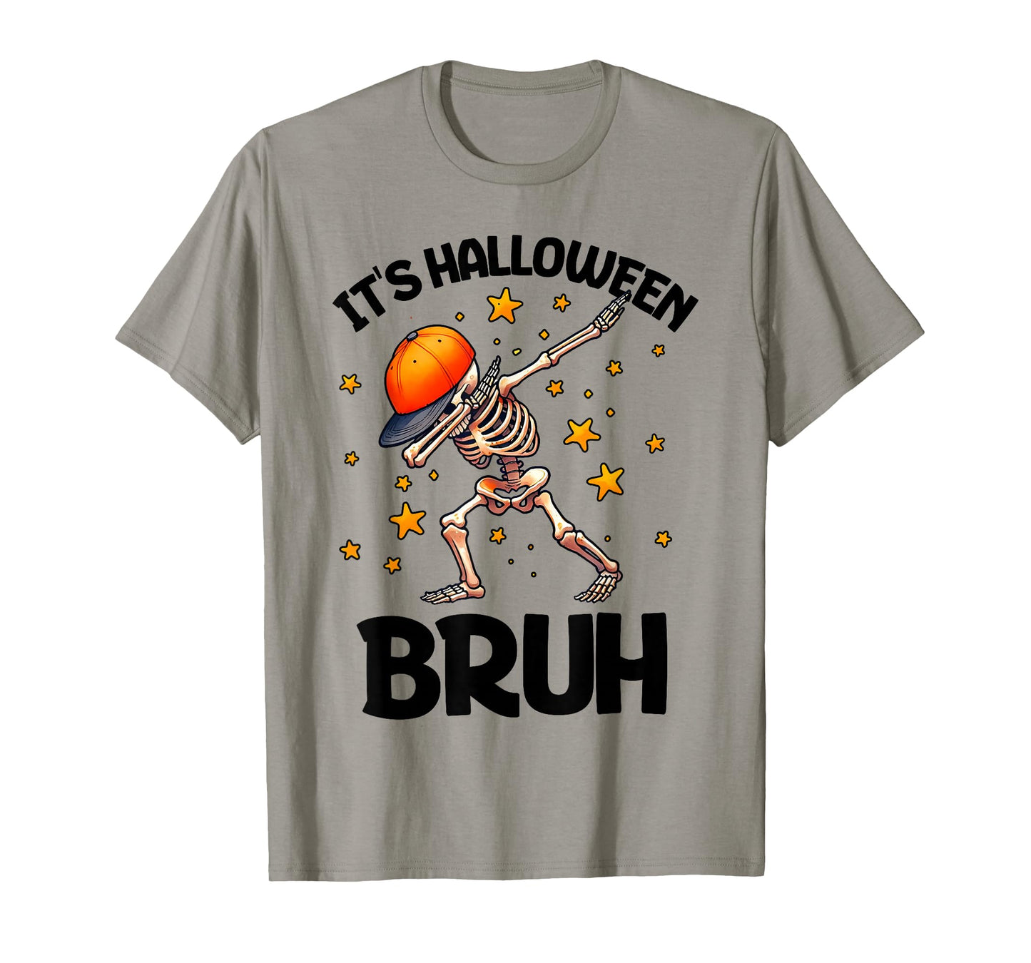 Bruh Halloween Boys Kids Halloween Skeleton T-Shirt