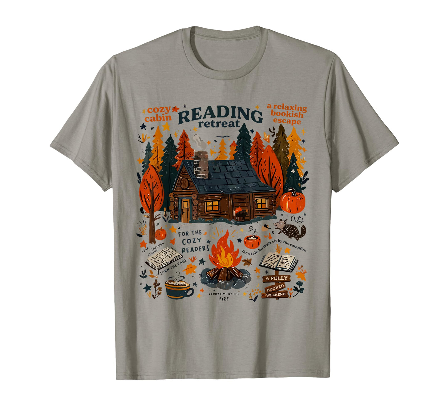 Reading Retreat Ghost Read More Books Funny Halloween Book T-Shirt