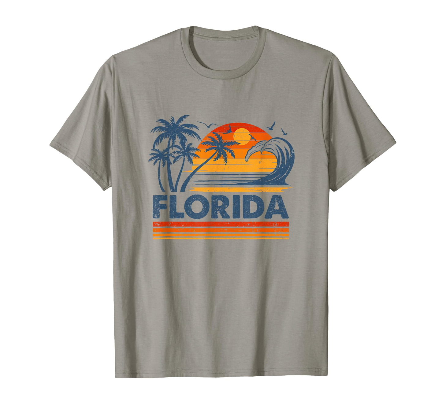 Florida Vacation Sunset Cute 70S Vintage Retro Beach T-Shirt