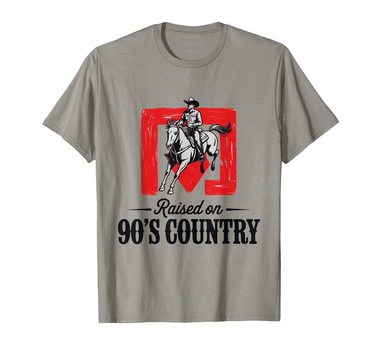 Vintage Western Bull Skull Raised On 90's Country Music T-Shirt