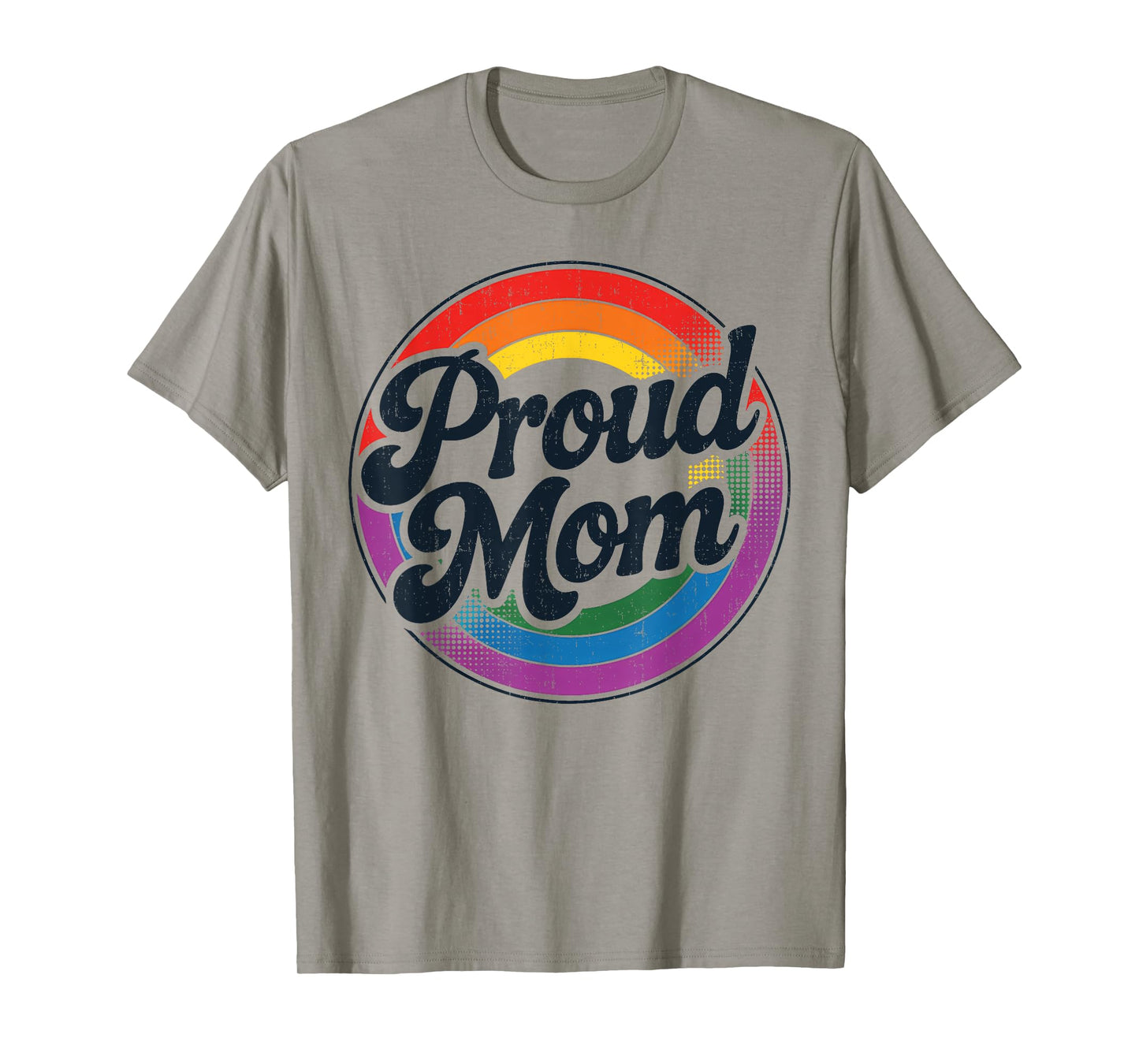 Colorful Retro Art for Proud Mom LGBTQ Pride Month Gay Pride T-Shirt