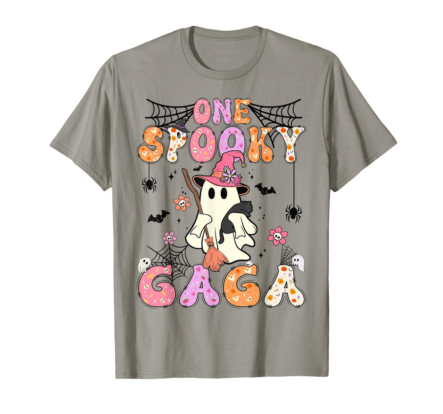 Groovy One Spooky Gaga Retro Halloween Cute Ghost T-Shirt