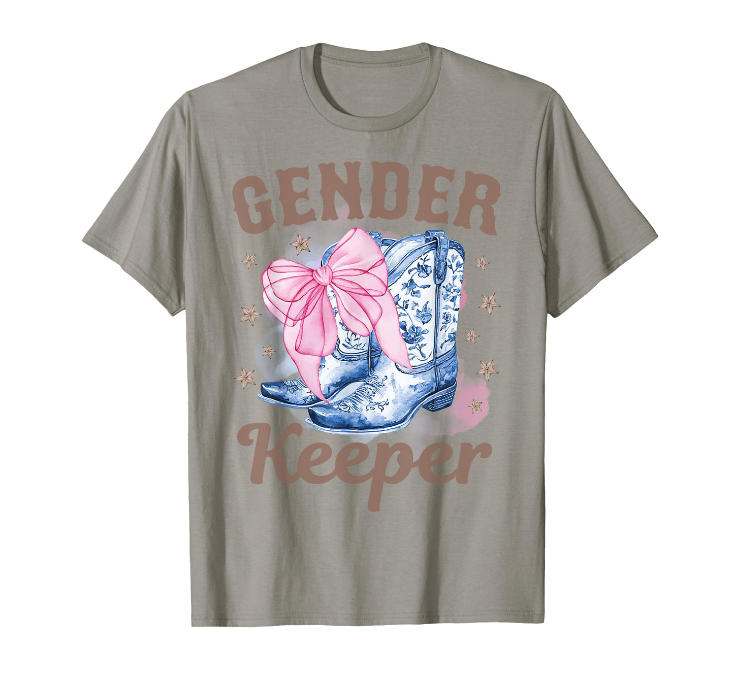 Boots Or Bows Gender Keeper of The Gender Reveal Family Mom T-Shirt