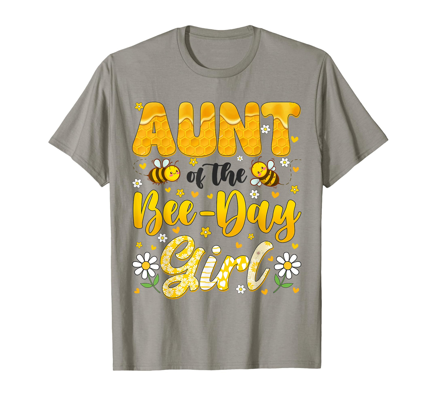 Aunt Of The Bee Day Girl Flower Birthday Family Matching T-Shirt