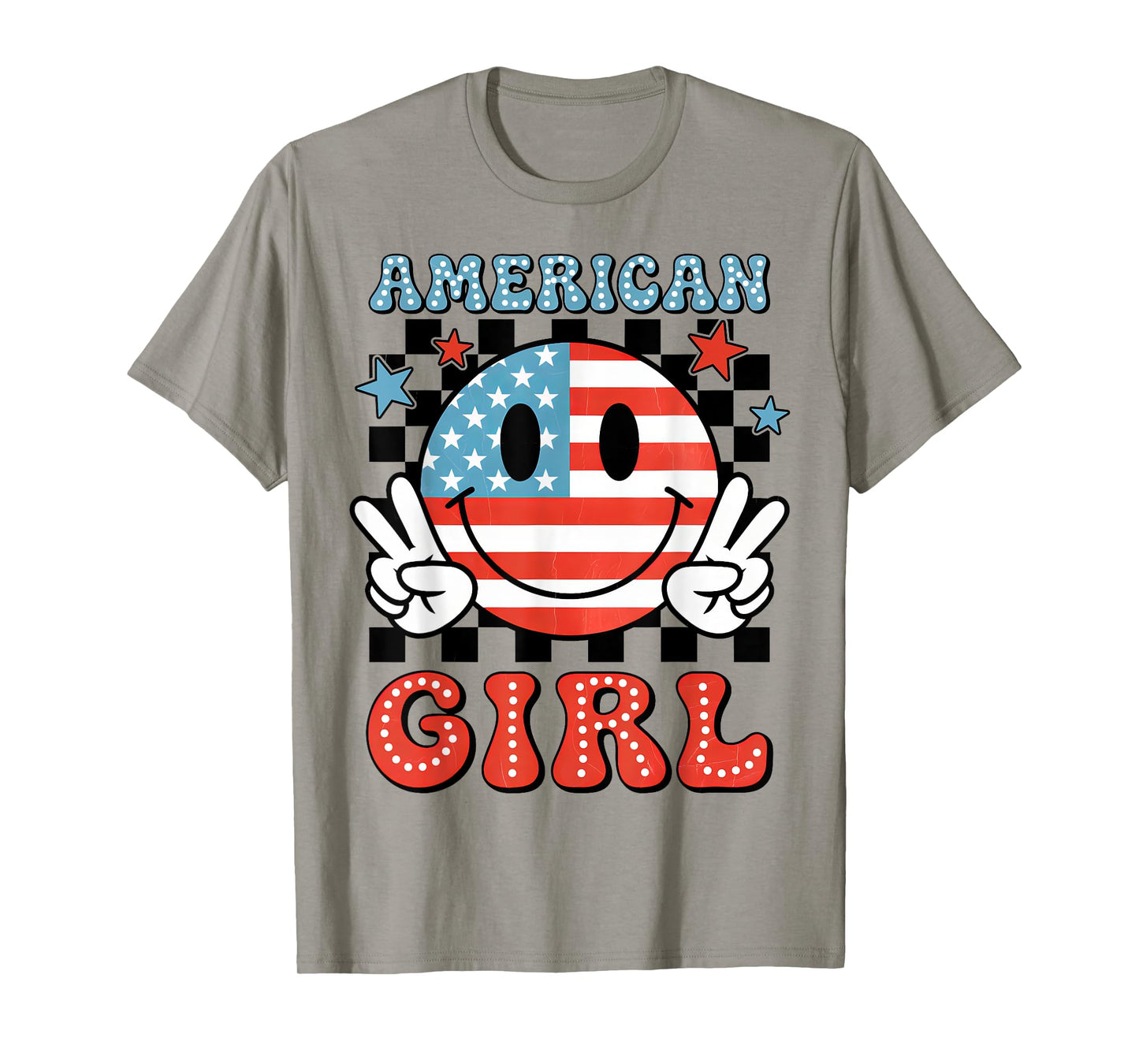 Funny American Girl Toddler Teens Kids 4th of July Patriotic T-Shirt