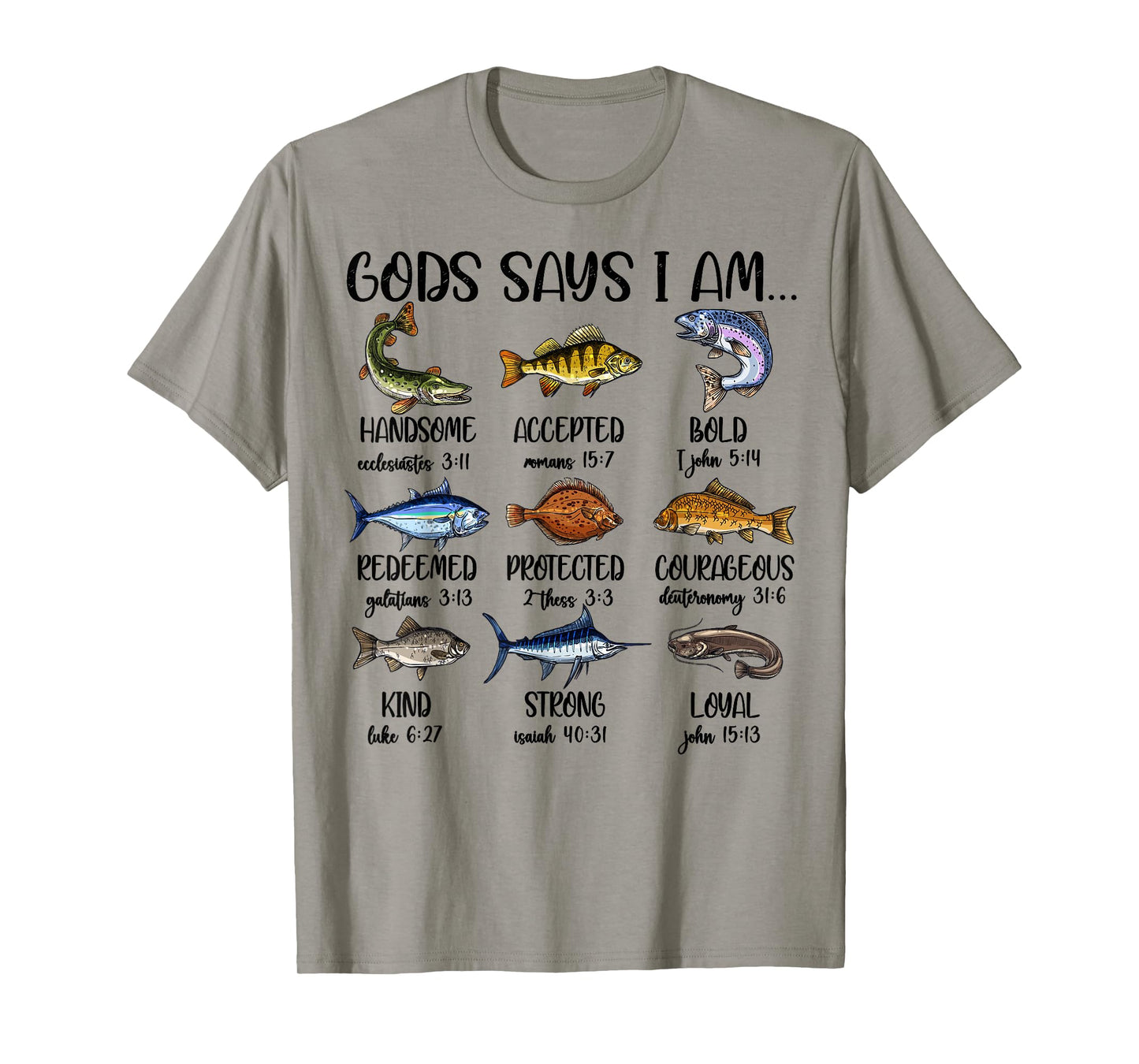 Kids God Says I Am Bass Fishing Christian Jesus Toddler Boy T-Shirt