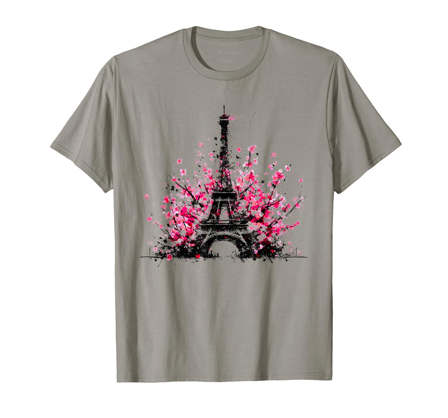 Eiffel Tower Cherry Blossoms - Vintage Paris Souvenir T-Shirt