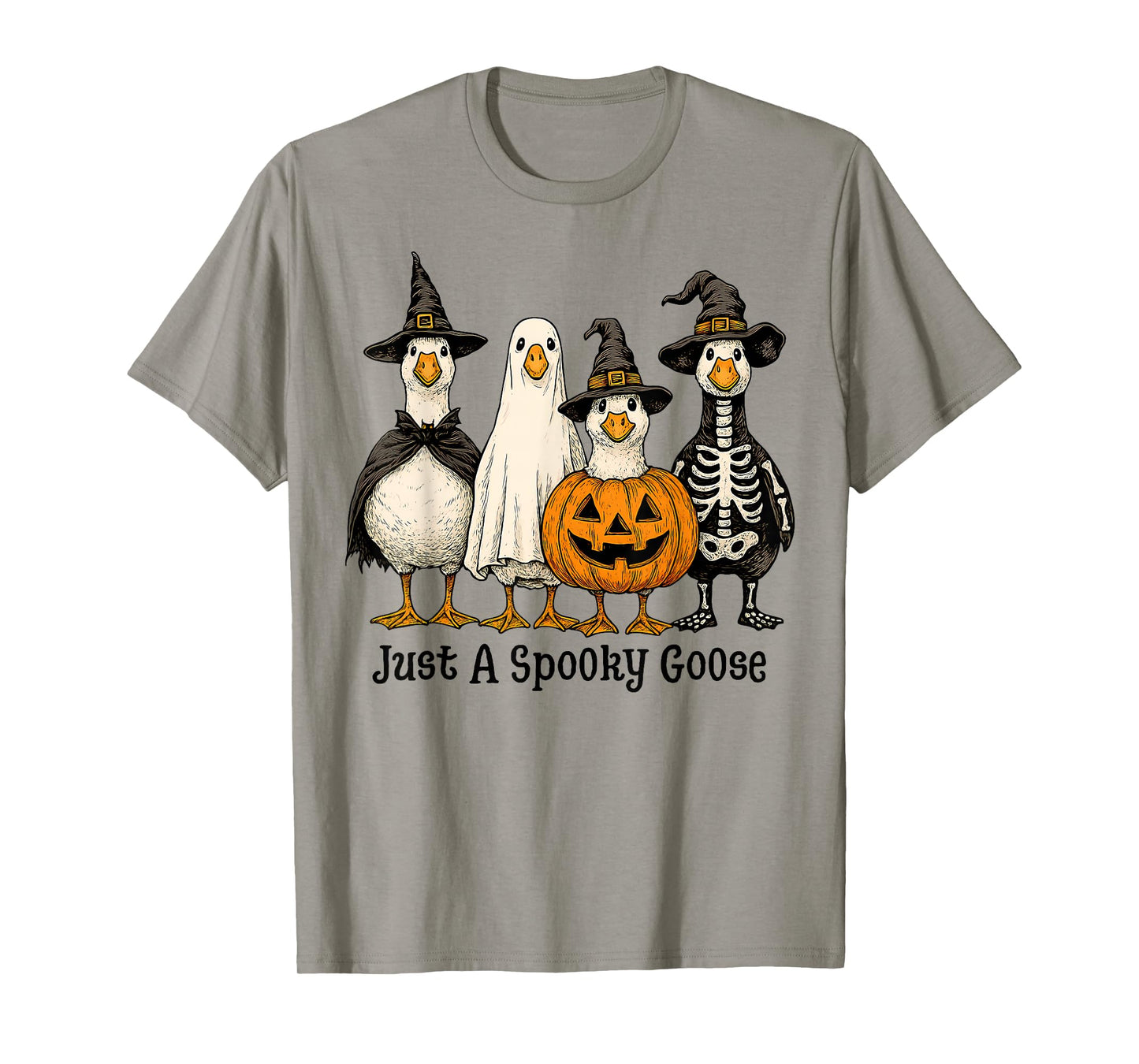 Just A Spooky Goose Halloween Silly Goose Funny Halloween T-Shirt
