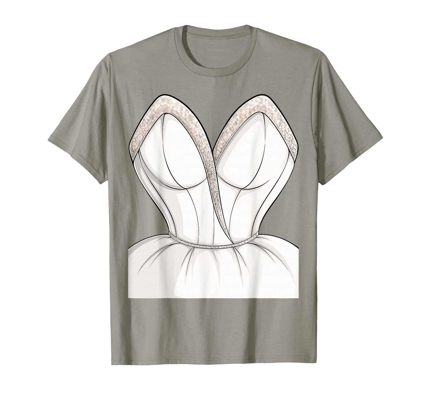 Wedding Dress Simple Marriage Bridal Shower Costume Women T-Shirt