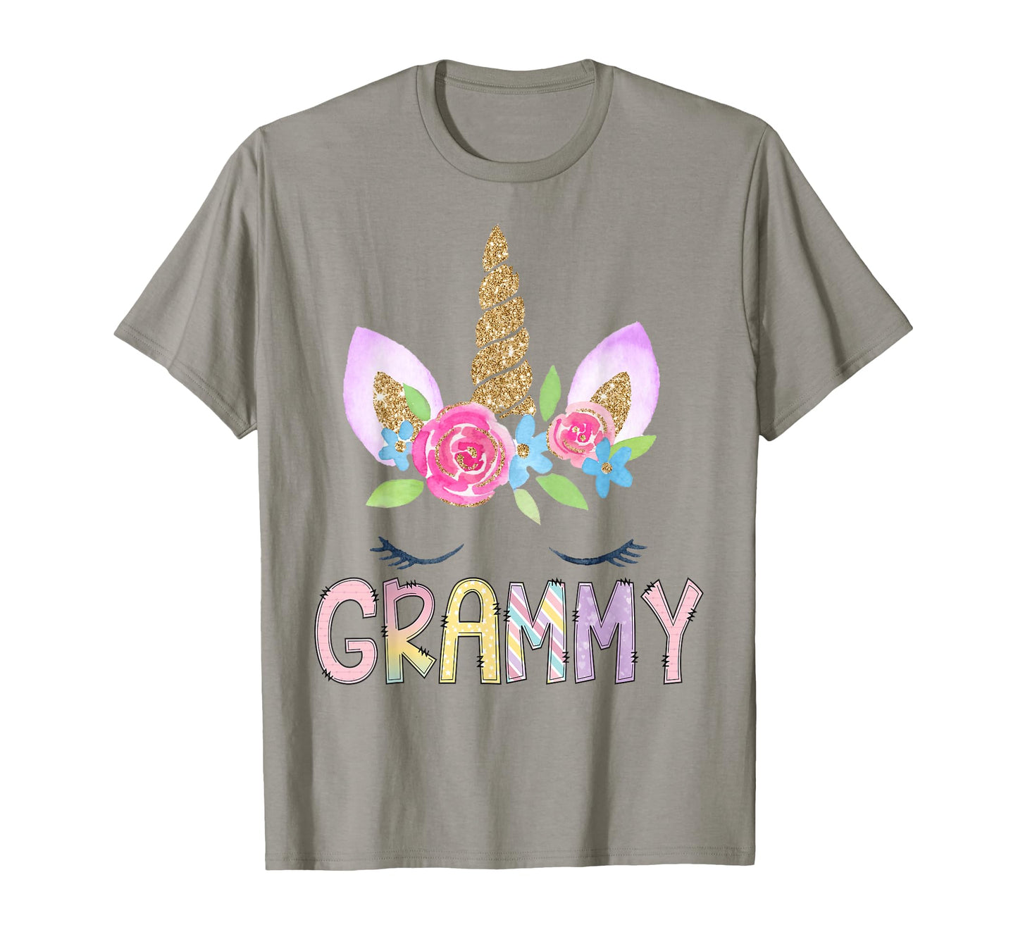 Grammy Unicorn Floral Birthday Girl Family Matching T-Shirt