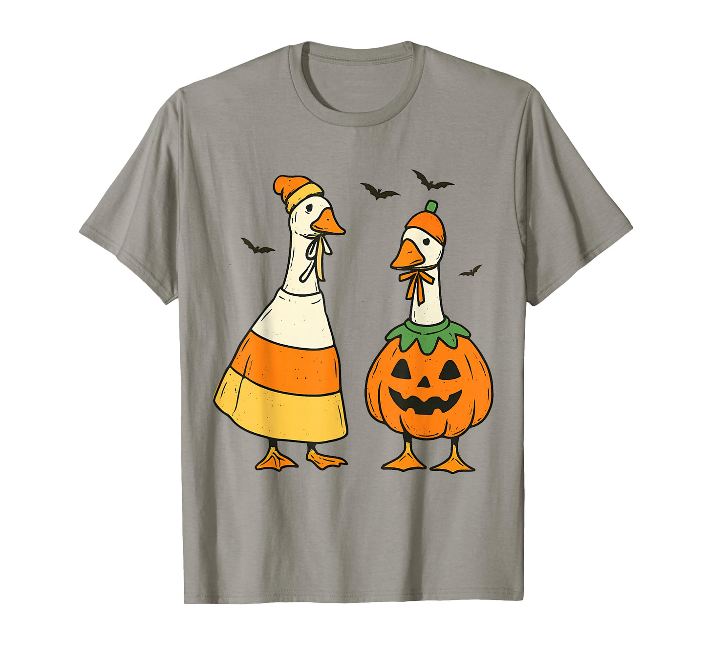 Halloween Goose Outfit Lawn Porch Geese Pumpkin Candy Corn T-Shirt