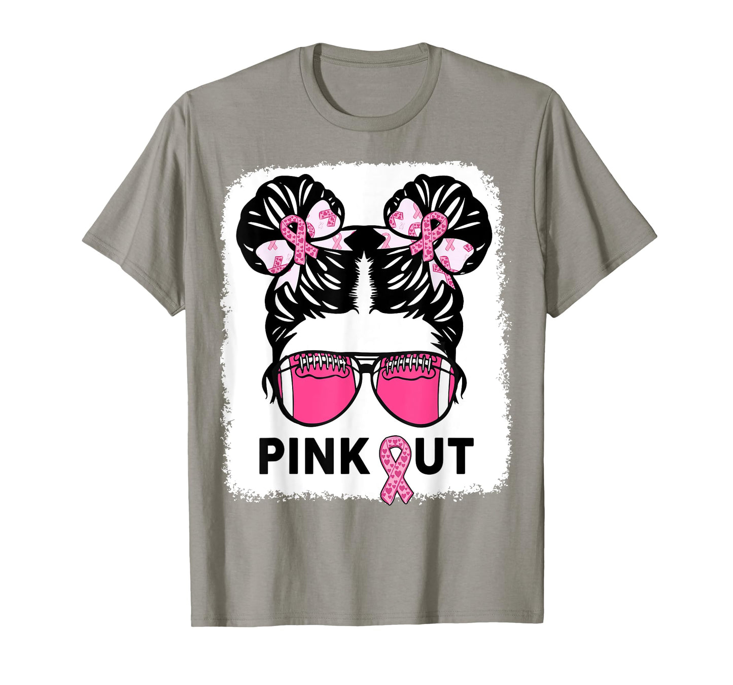 Girl Breast Cancer Awareness Football Pink Out Daughter Kids T-Shirt