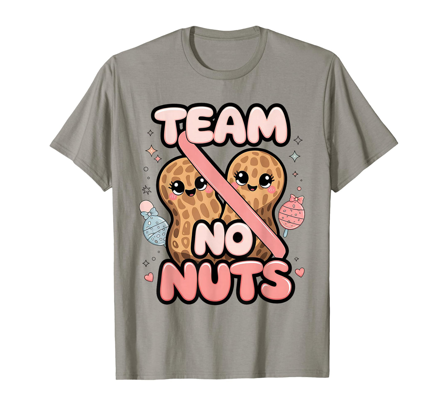 Baby Party Gender Reveal Party Team No Nuts Funny Team Girl T-Shirt