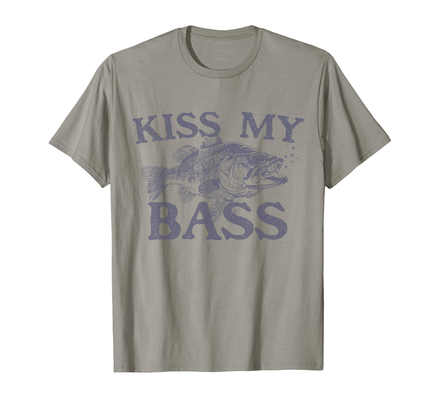 Vintage Kiss My-Bass Fishing Lover Bass Fisher Womens Mens T-Shirt