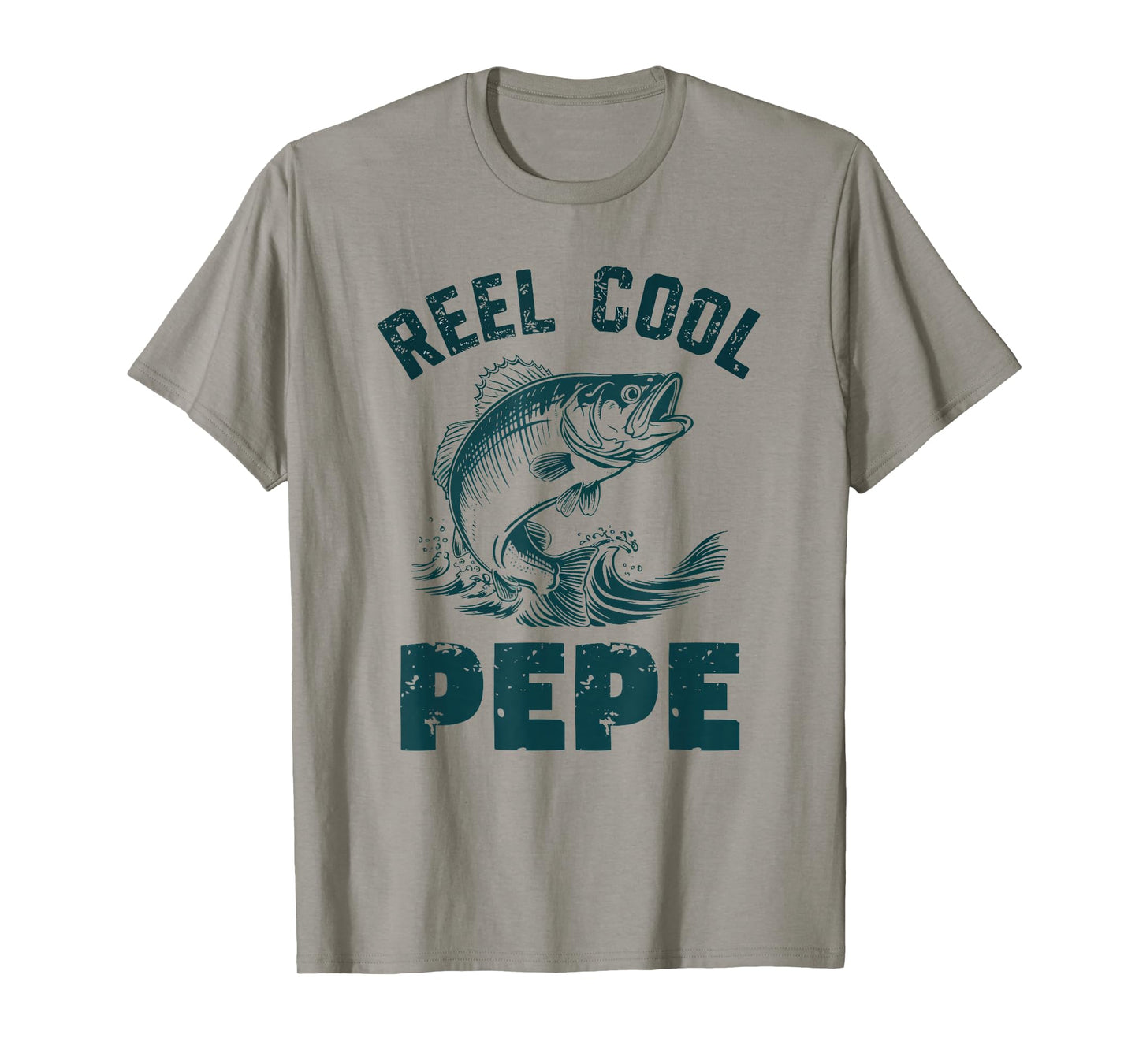 Reel Cool Pepe Fishing Grandpa Vintage Style T-Shirt