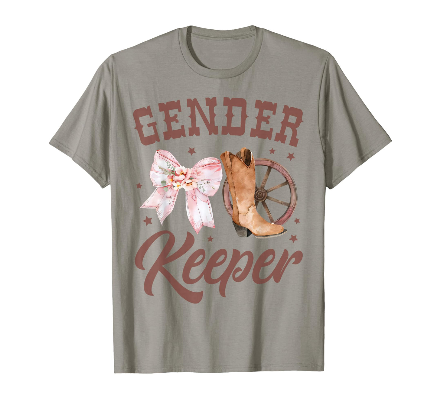 Western Gender Reveal Keeper of the Gender Baby Announcement T-Shirt