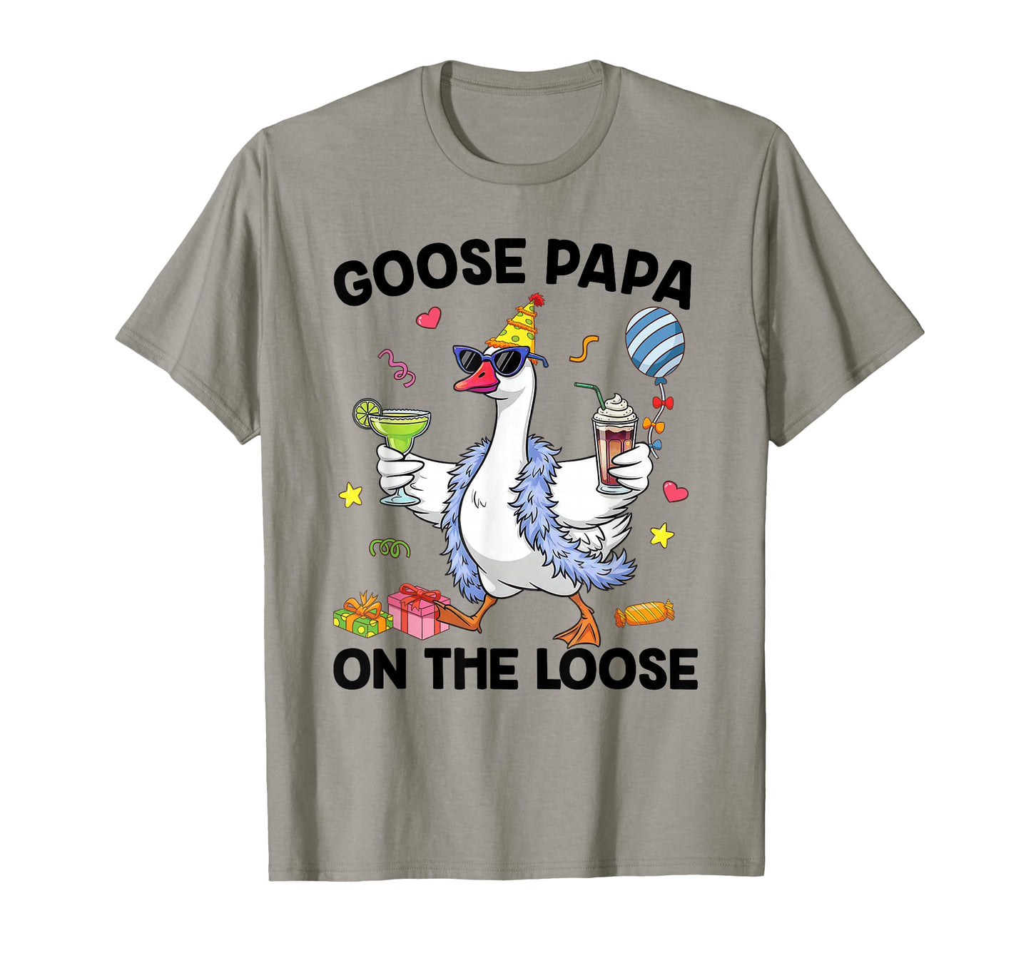Papa Goose On The Loose Funny Birthday Matching Family T-Shirt