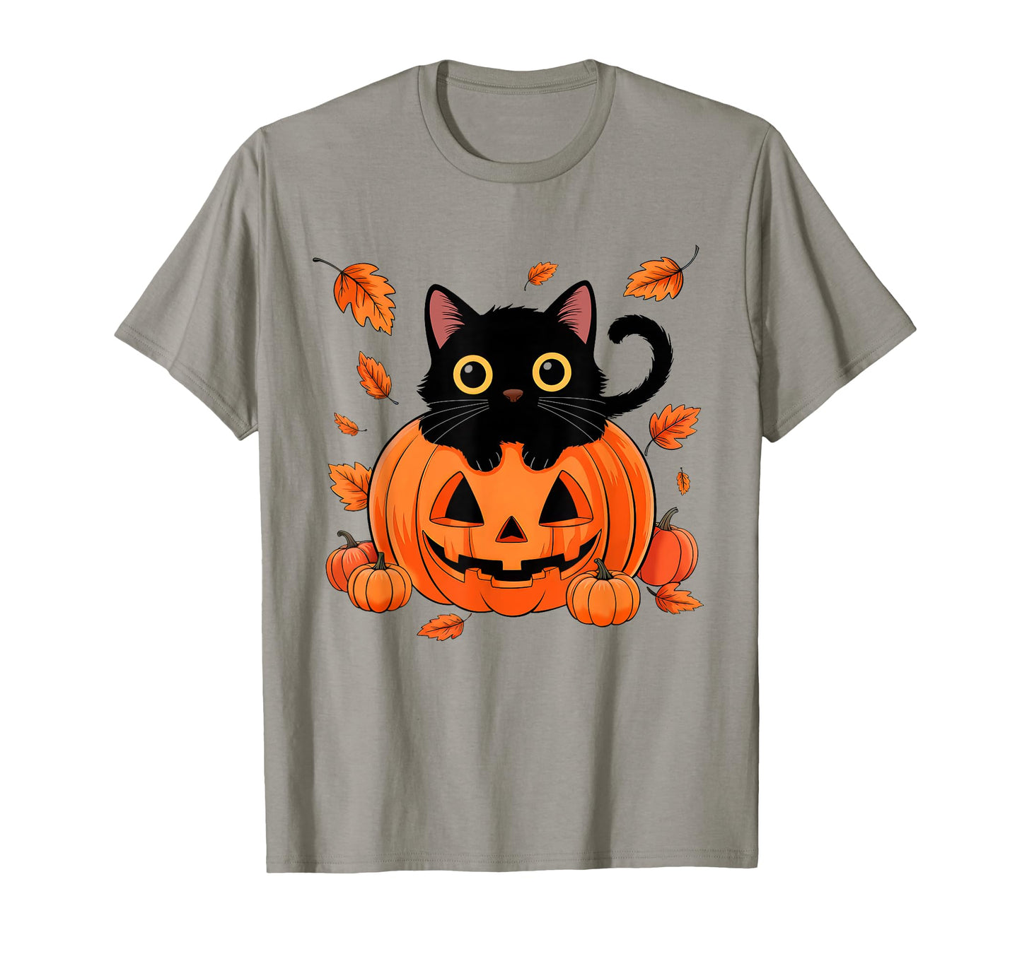 Cute Black Cat Pumpkin Season Fall Autumn Halloween Costume T-Shirt