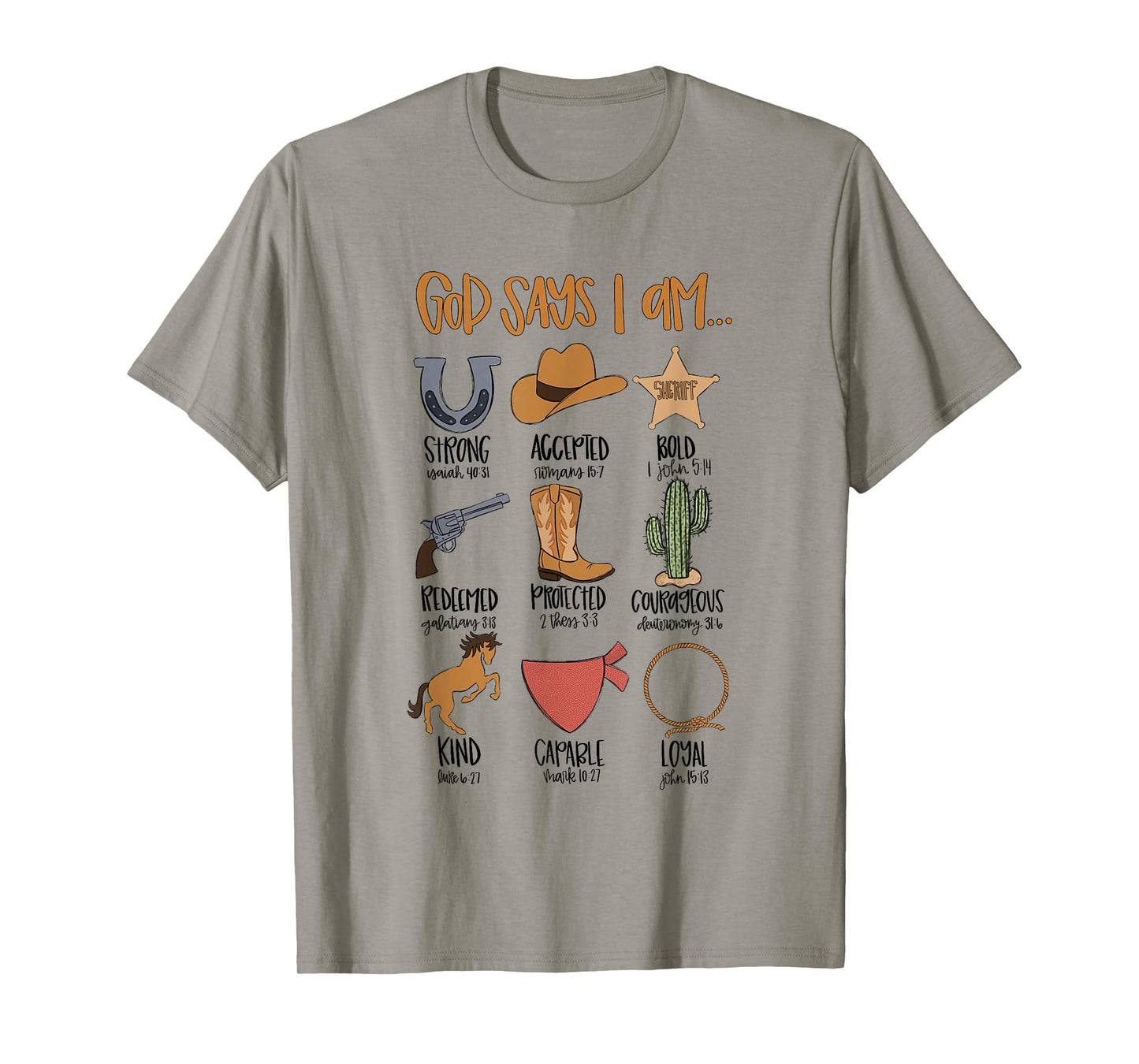 God Says I Am Western Cowboy Bible Verse Christian Religious T-Shirt