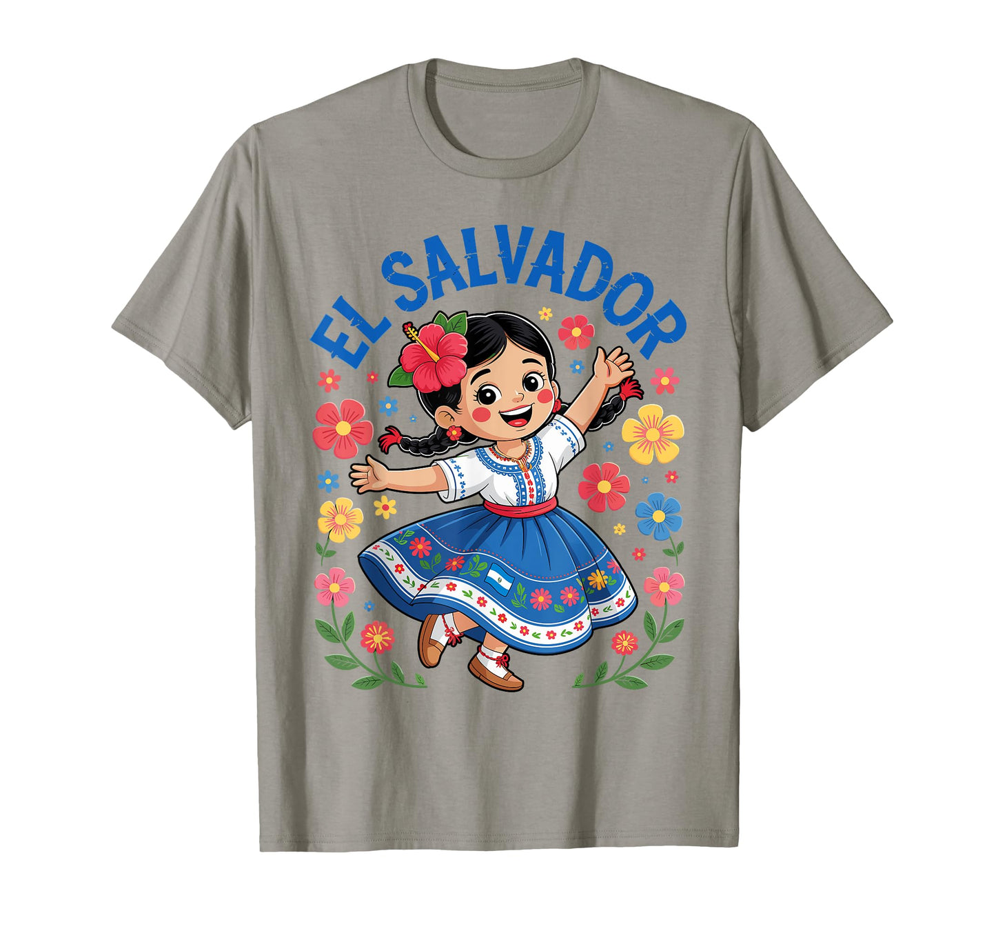 El Salvador Folk Art Girl Traditional Dress Design for Girls T-Shirt