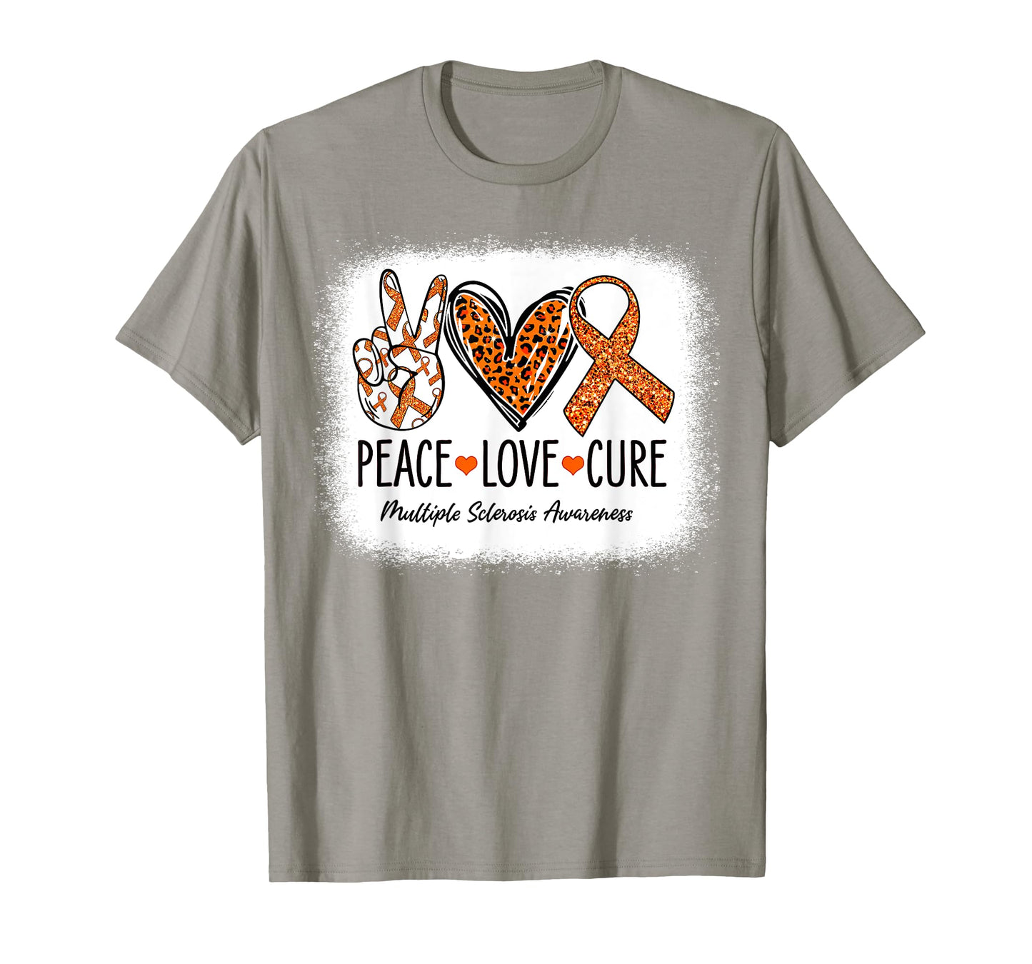 Peace Love Cure Multiple Sclerosis Awareness MS Warrior T-Shirt
