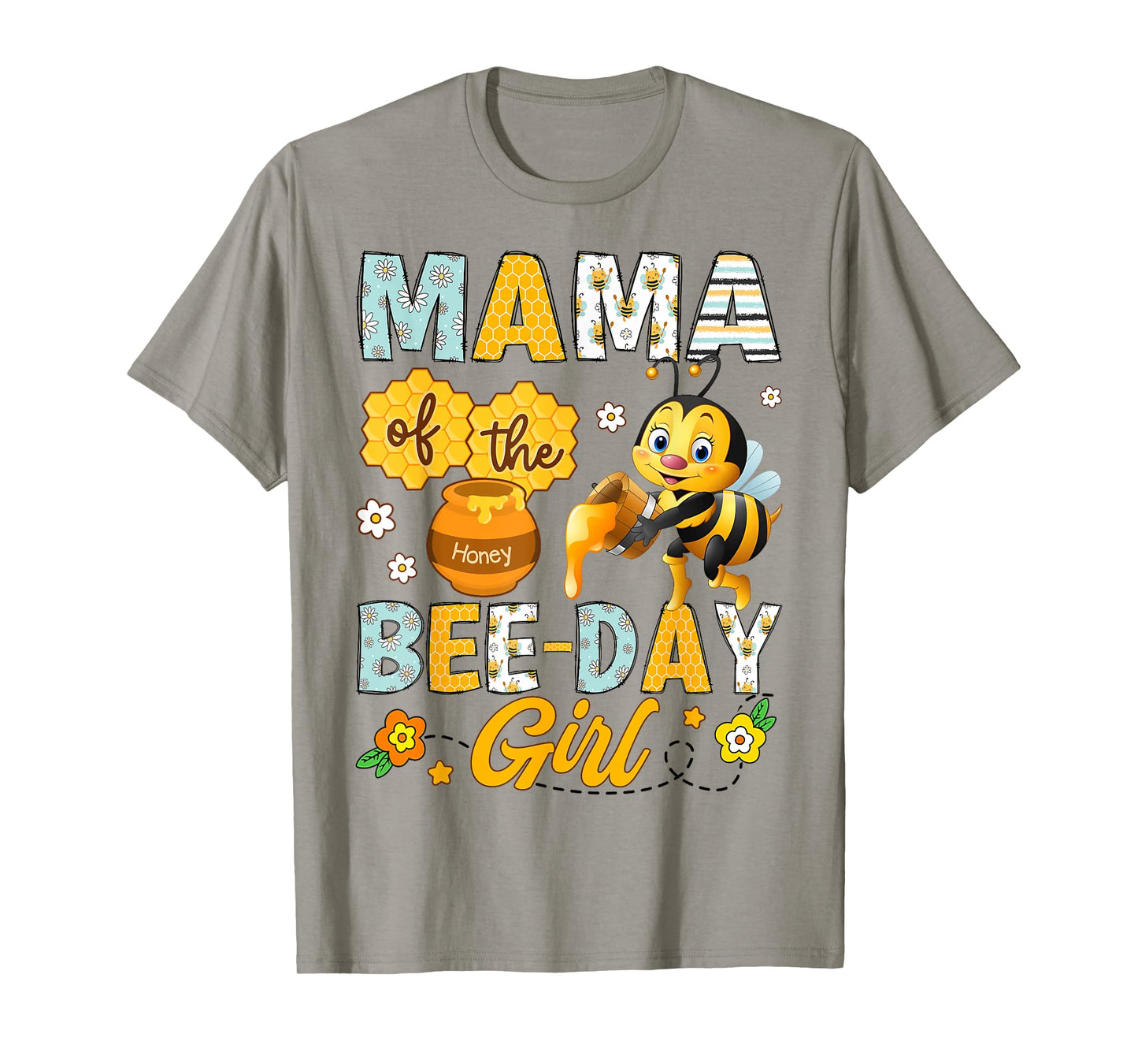 Mama Of The Bee-Day Girl Funny Bee Birthday Party T-Shirt