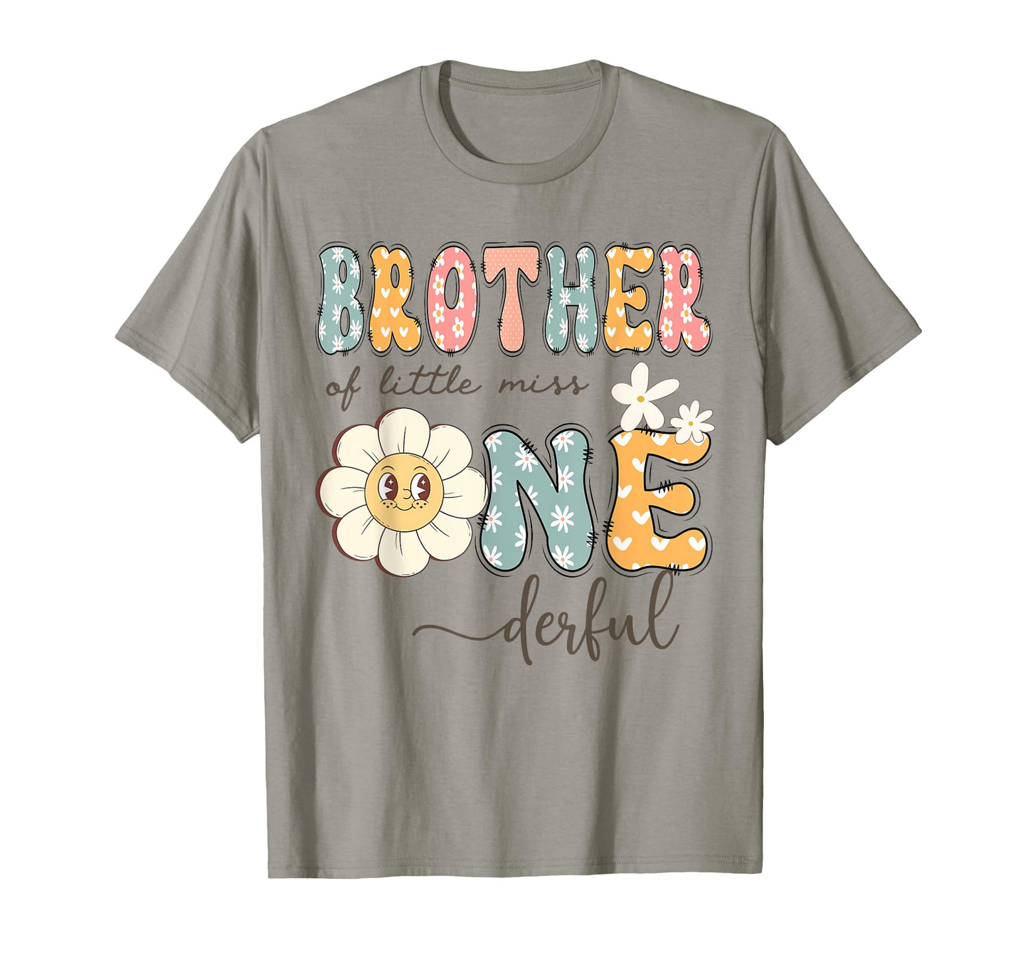 Brother Of Little Miss Onederful 1St Birthday Daisy Lover T-Shirt