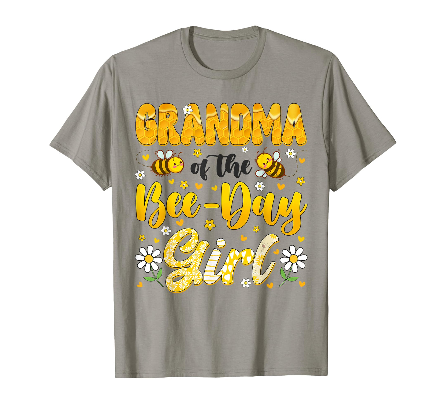 Grandma Of The Bee Day Girl Flower Birthday Family Matching T-Shirt