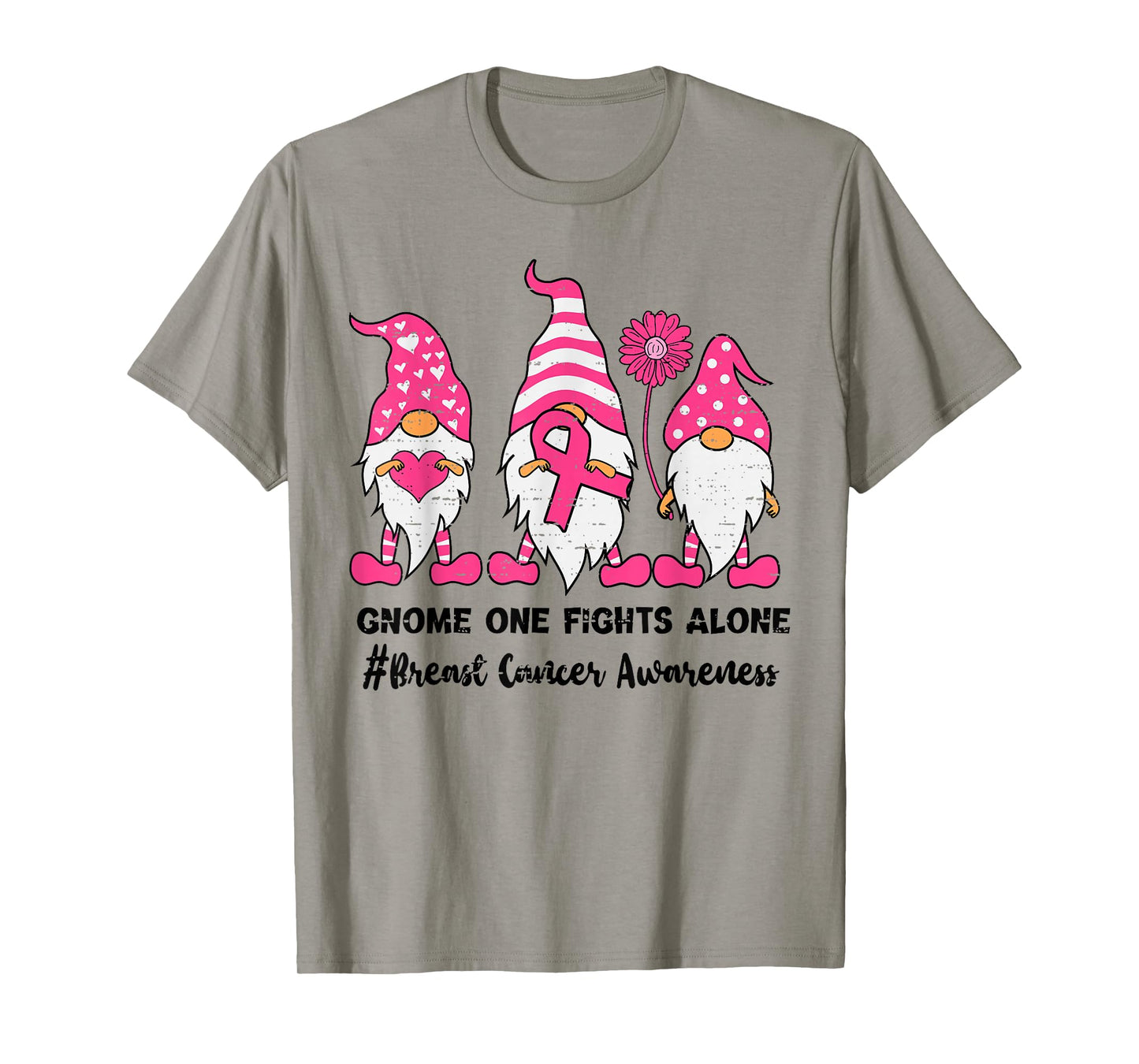 Breast Cancer Awareness Gnome Pink Ribbon Support Squad T-Shirt